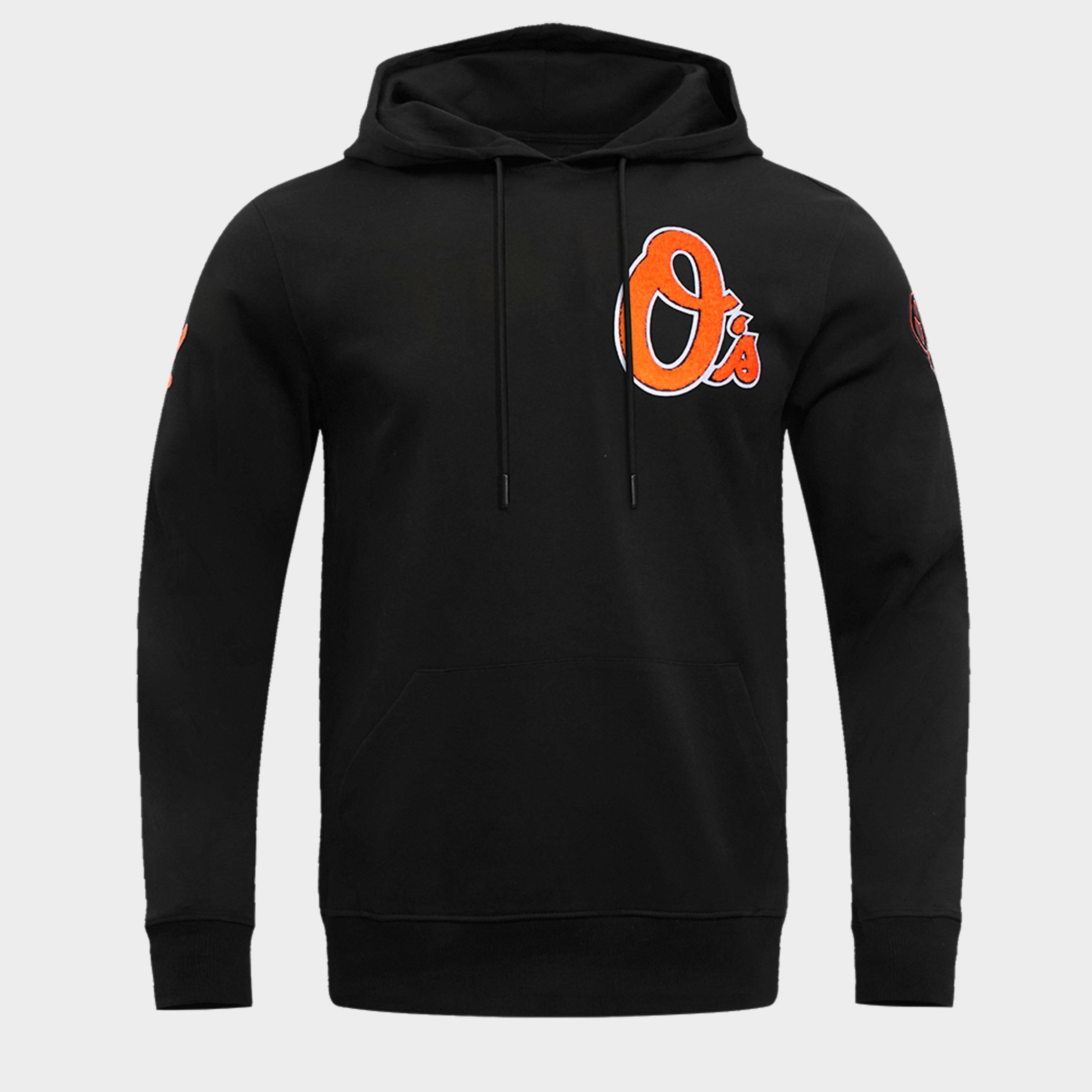 Pro Standard Men's Baltimore Orioles MLB Classics Chenille Pullover Hoodie in Black Size: Small