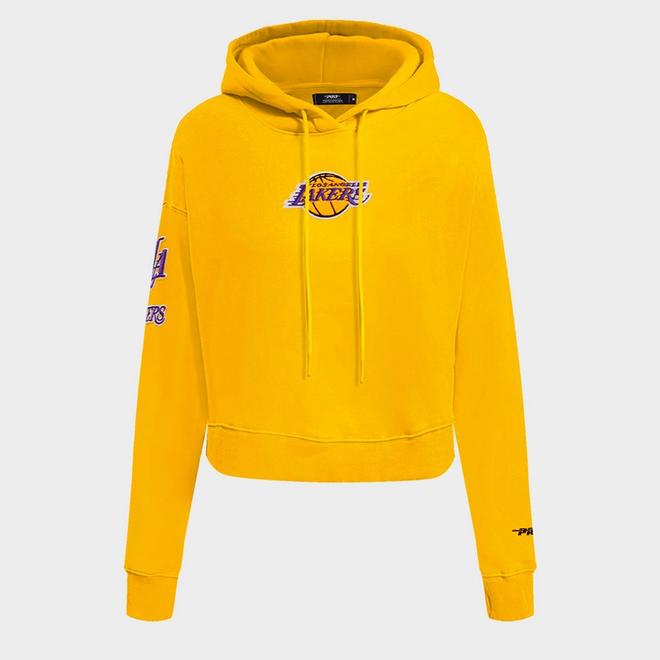 Women's Pro Standard Los Angeles Lakers NBA Classic Fleece Cropped Pullover Hoodie