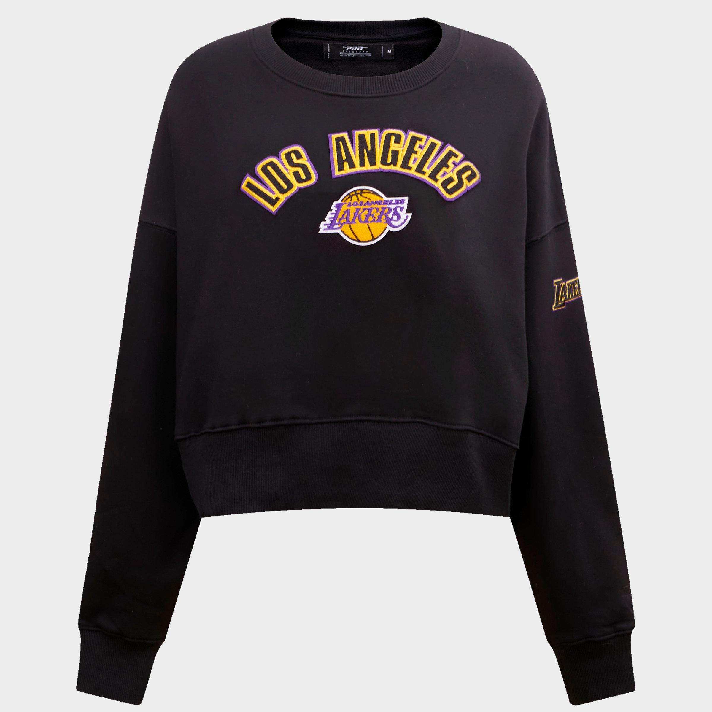 Pro Standard Women's Los Angeles Lakers NBA Classic Fleece Crewneck Sweatshirt in Black Size: XS