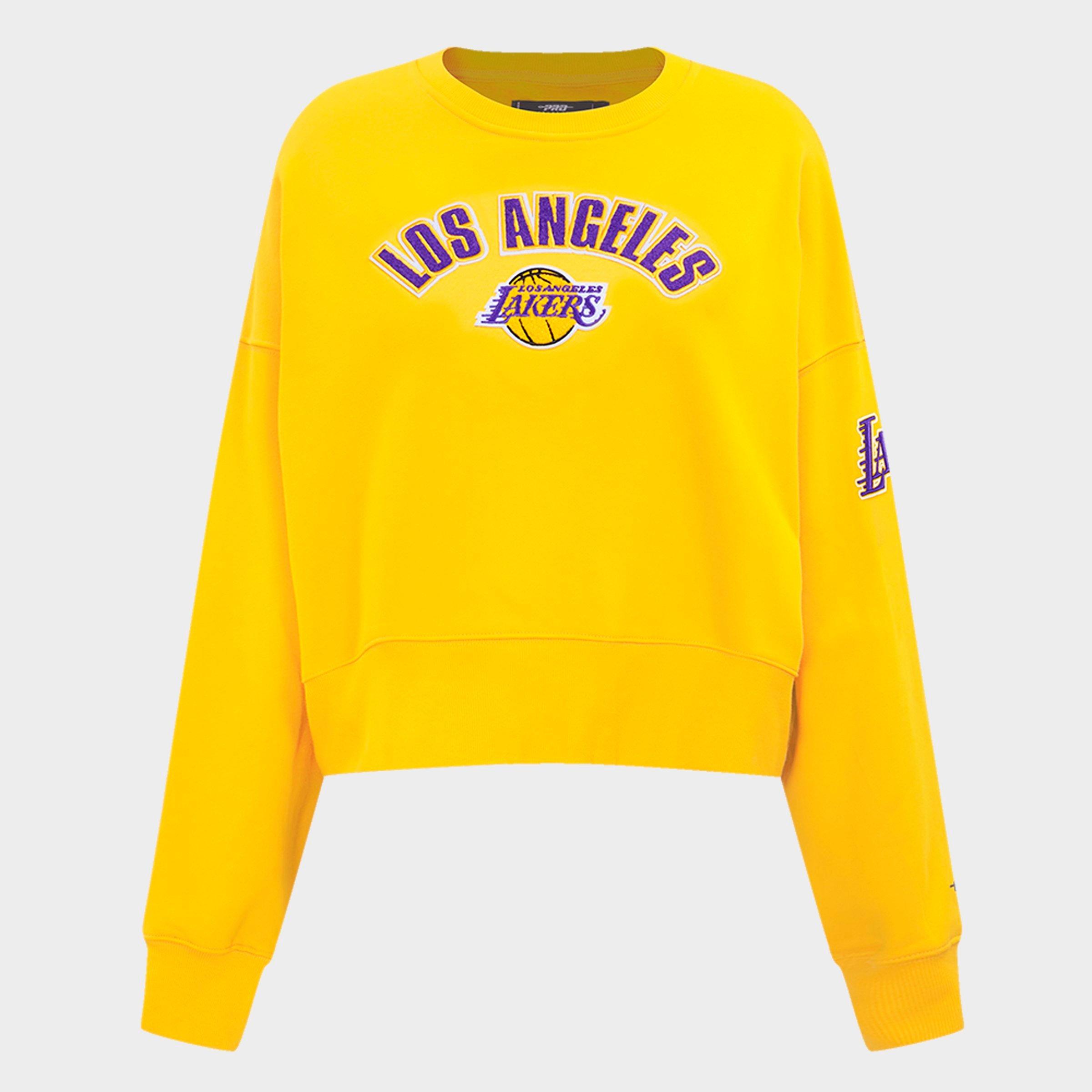 Pro Standard Women's Los Angeles Lakers NBA Classic Fleece Crewneck Sweatshirt in Yellow Size: XS