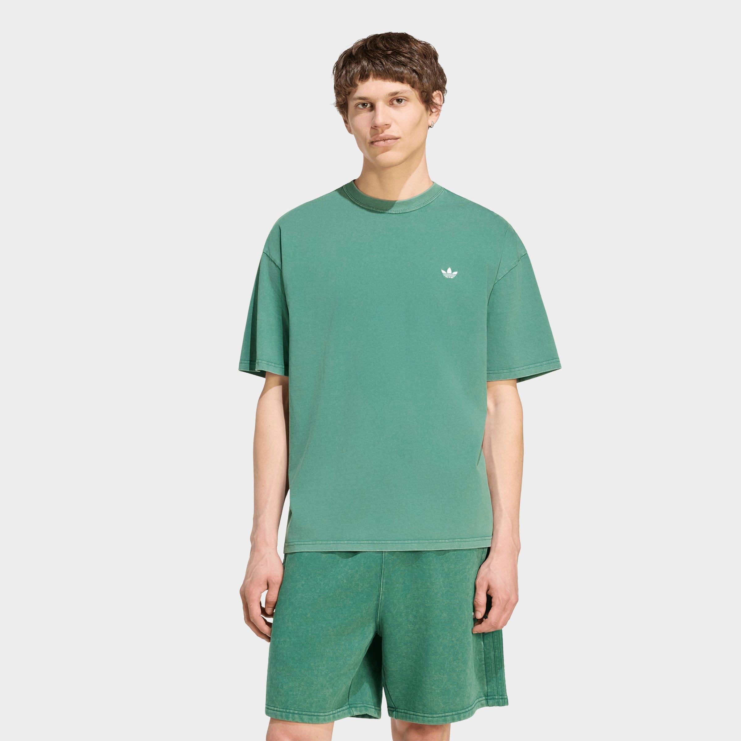 adidas Men's Originals Trefoil Essentials Washed Loose T-Shirt in Collegiate Green Size: XS