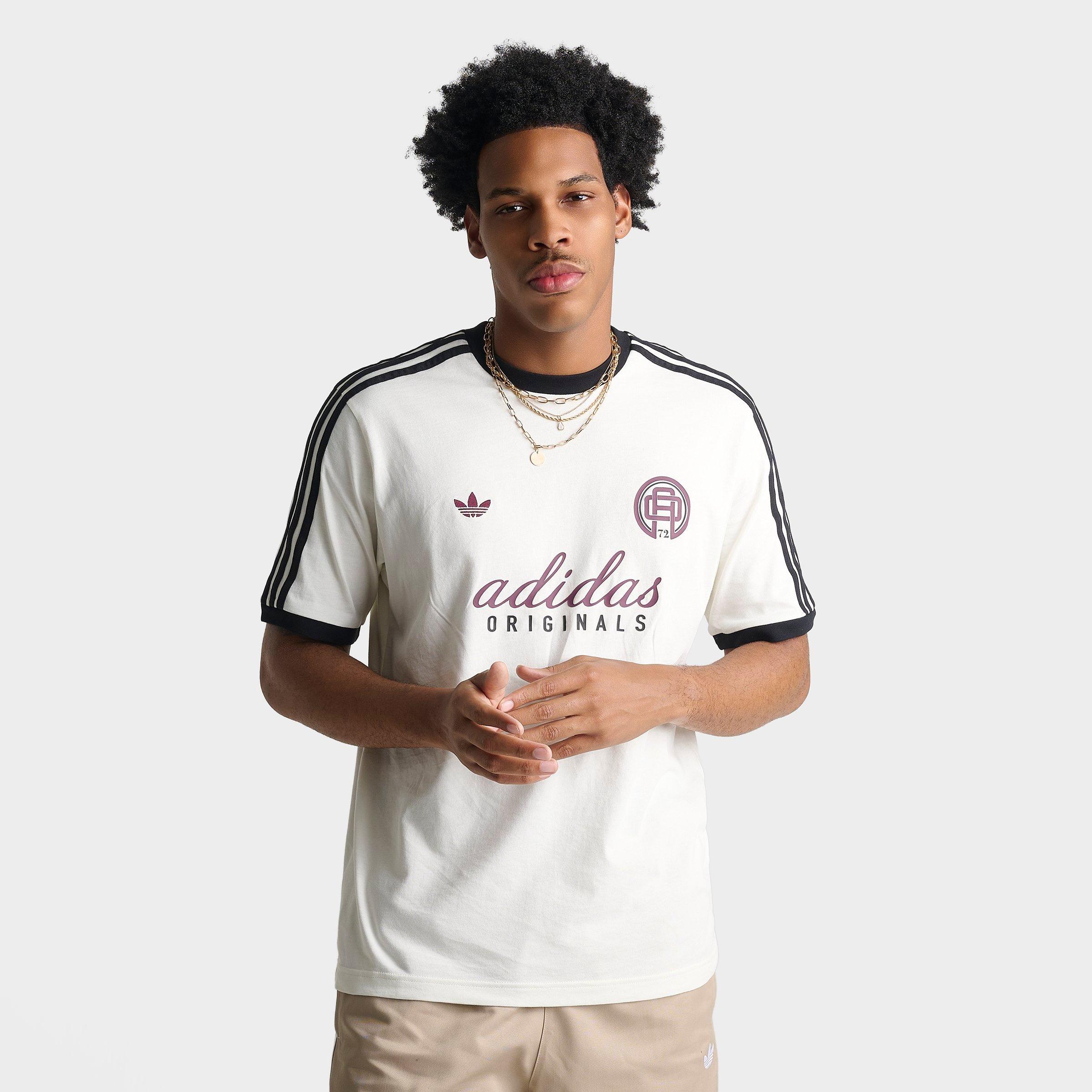 adidas Men's Originals Cali Script T-Shirt in Off White Size: Small