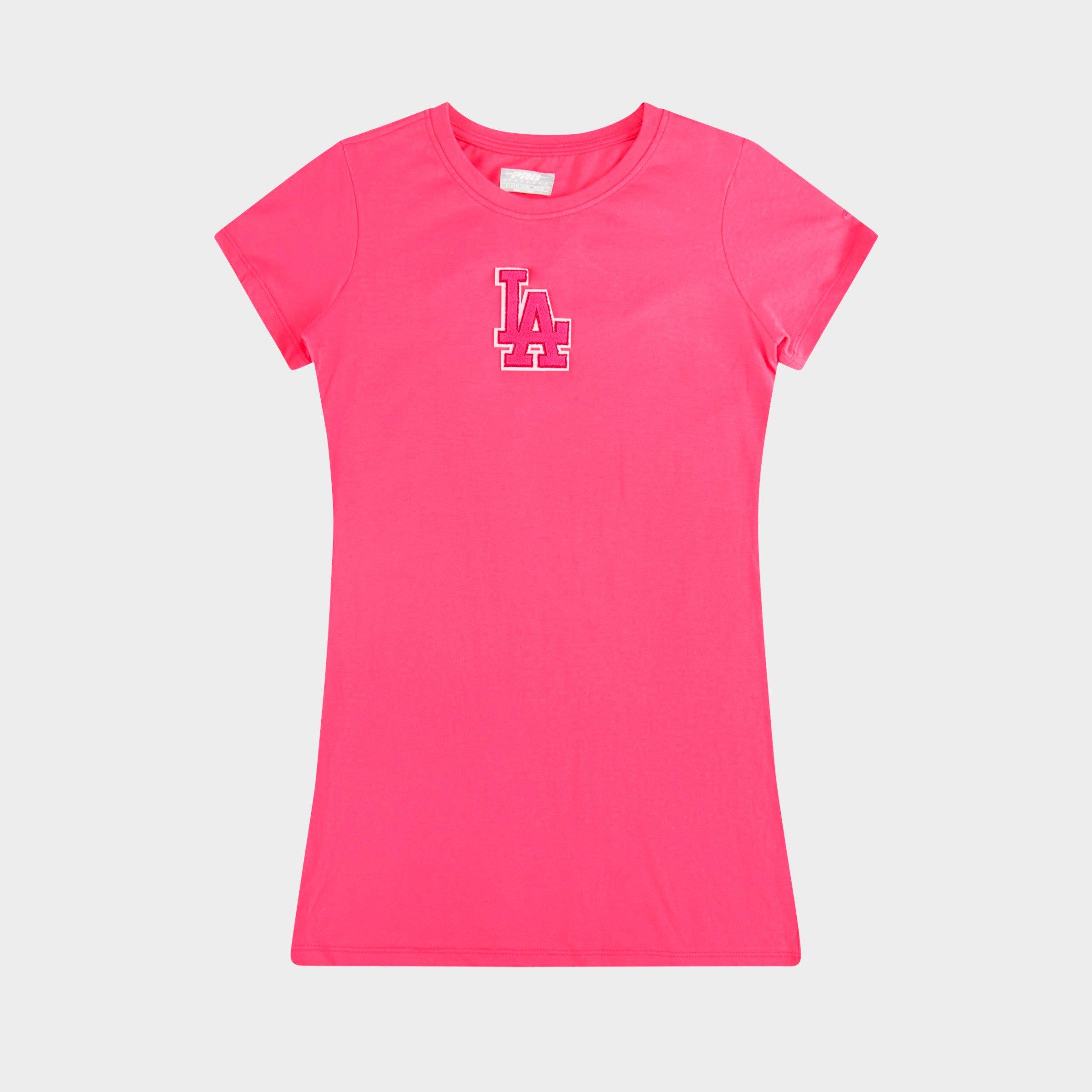 Pro Standard Girls' Big Kids Los Angeles Dodgers MLB T-Shirt Dress in Beetroot Purple Size: Small