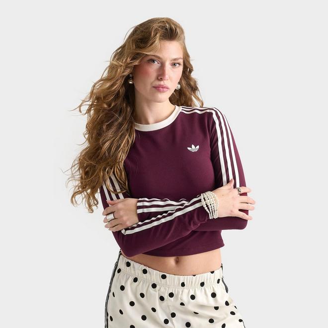 Women's adidas Originals 3-Stripes Slim Long-Sleeve T-Shirt