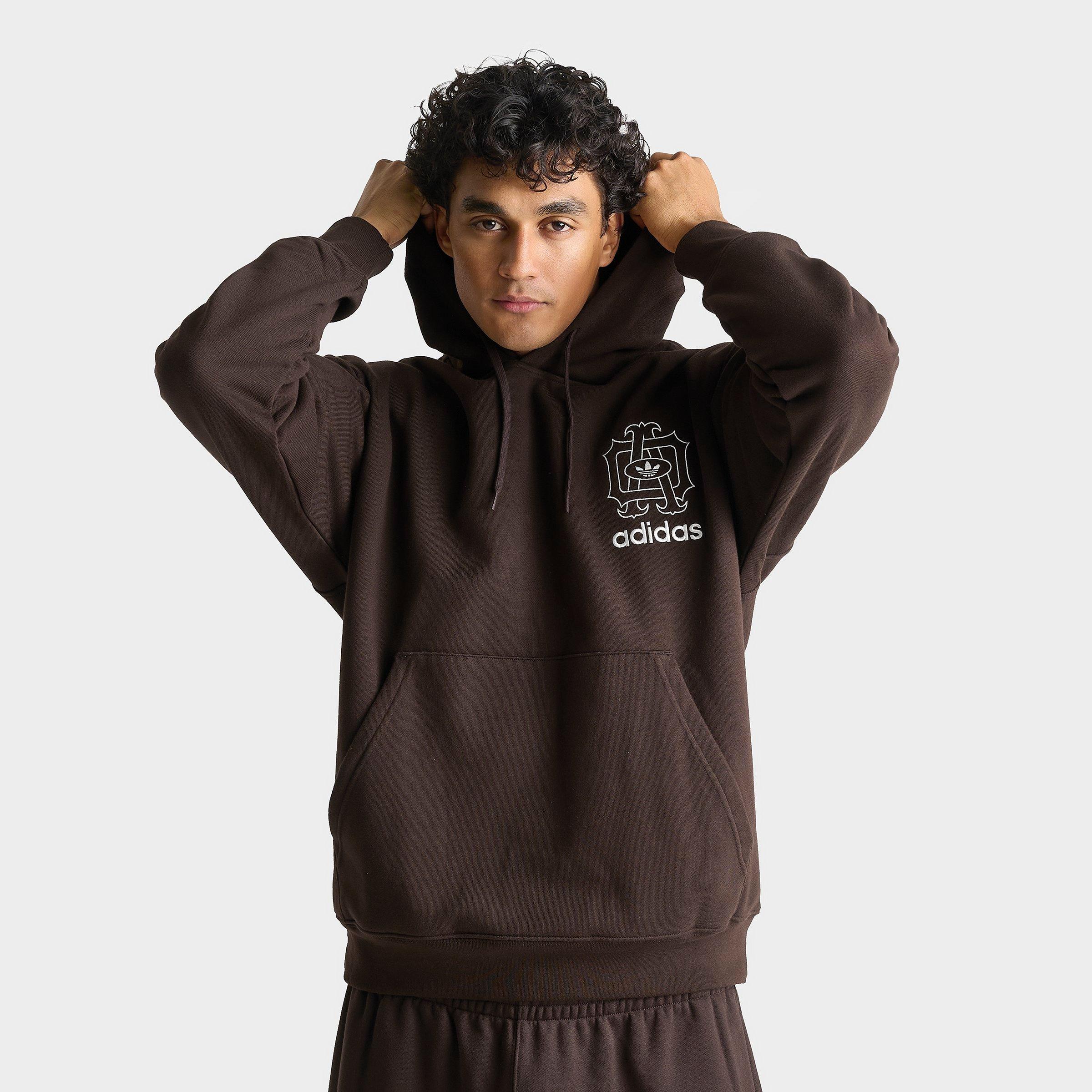 adidas Men's Originals Collegiate Logo Loose Fleece Pullover Hoodie