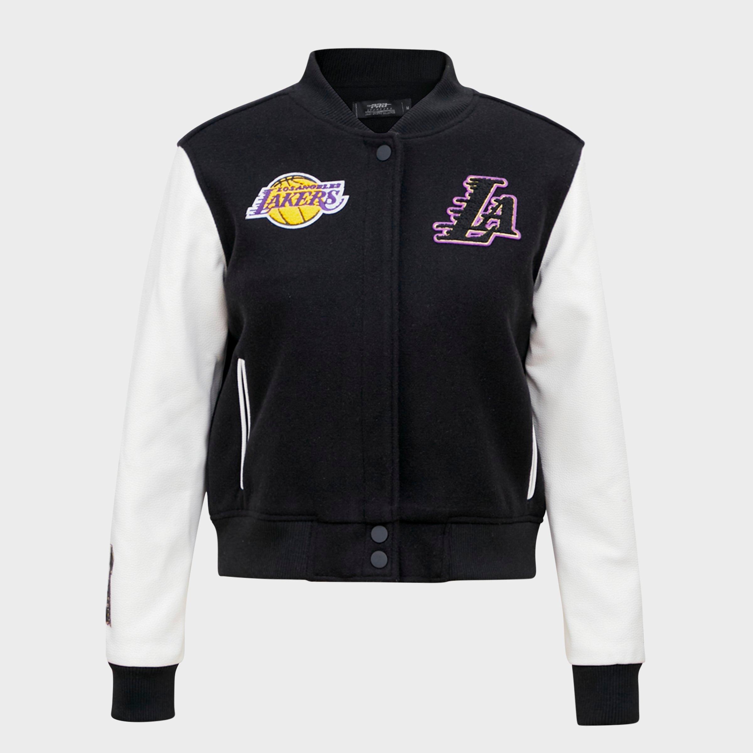 Pro Standard Women's Los Angeles Lakers NBA Classic Wool Varsity Jacket in Black/White Size: XS