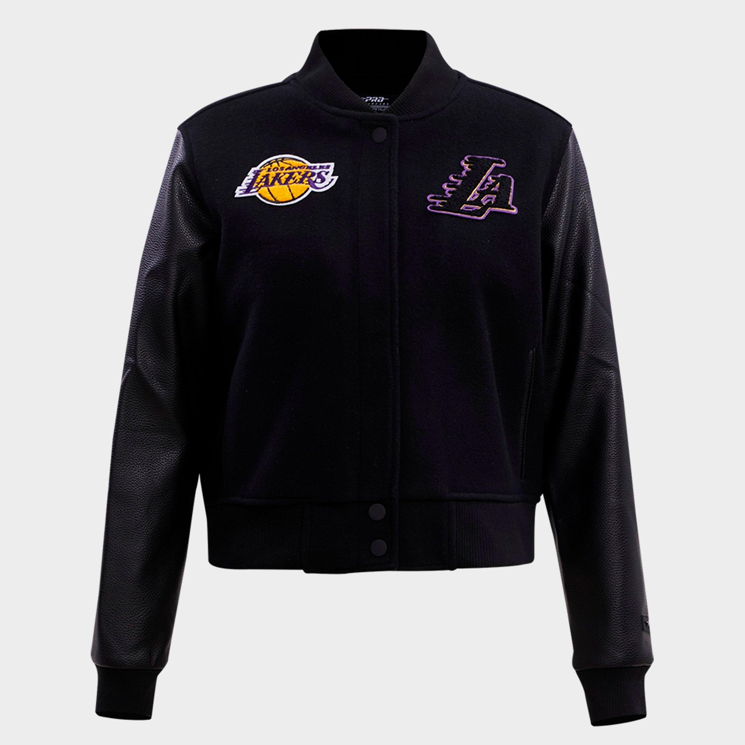 Pro Standard Women's Los Angeles Lakers NBA Classic Wool Varsity Jacket in Jet Black Size: Medium