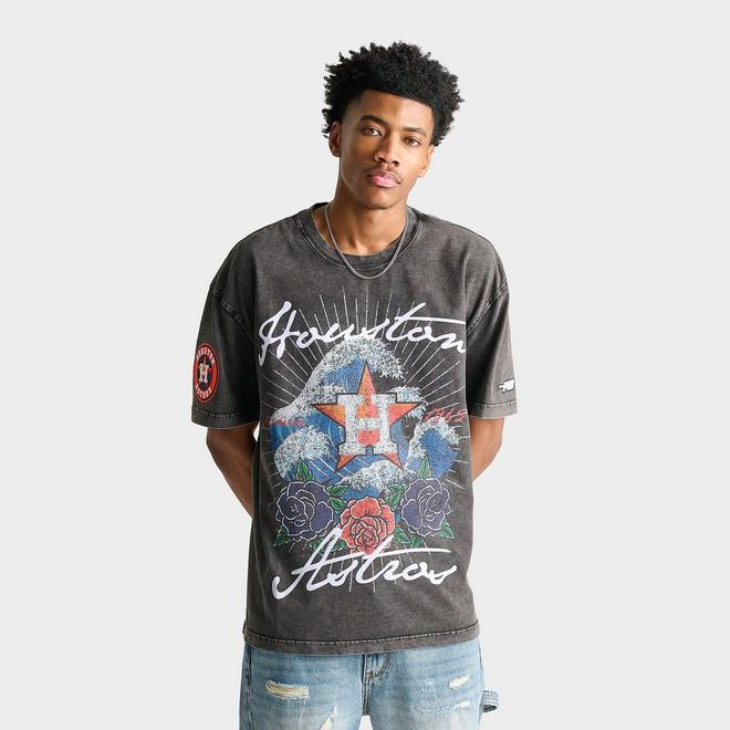 Men's Pro Standard Houston Astros MLB Wave And Roses Graphic T-Shirt