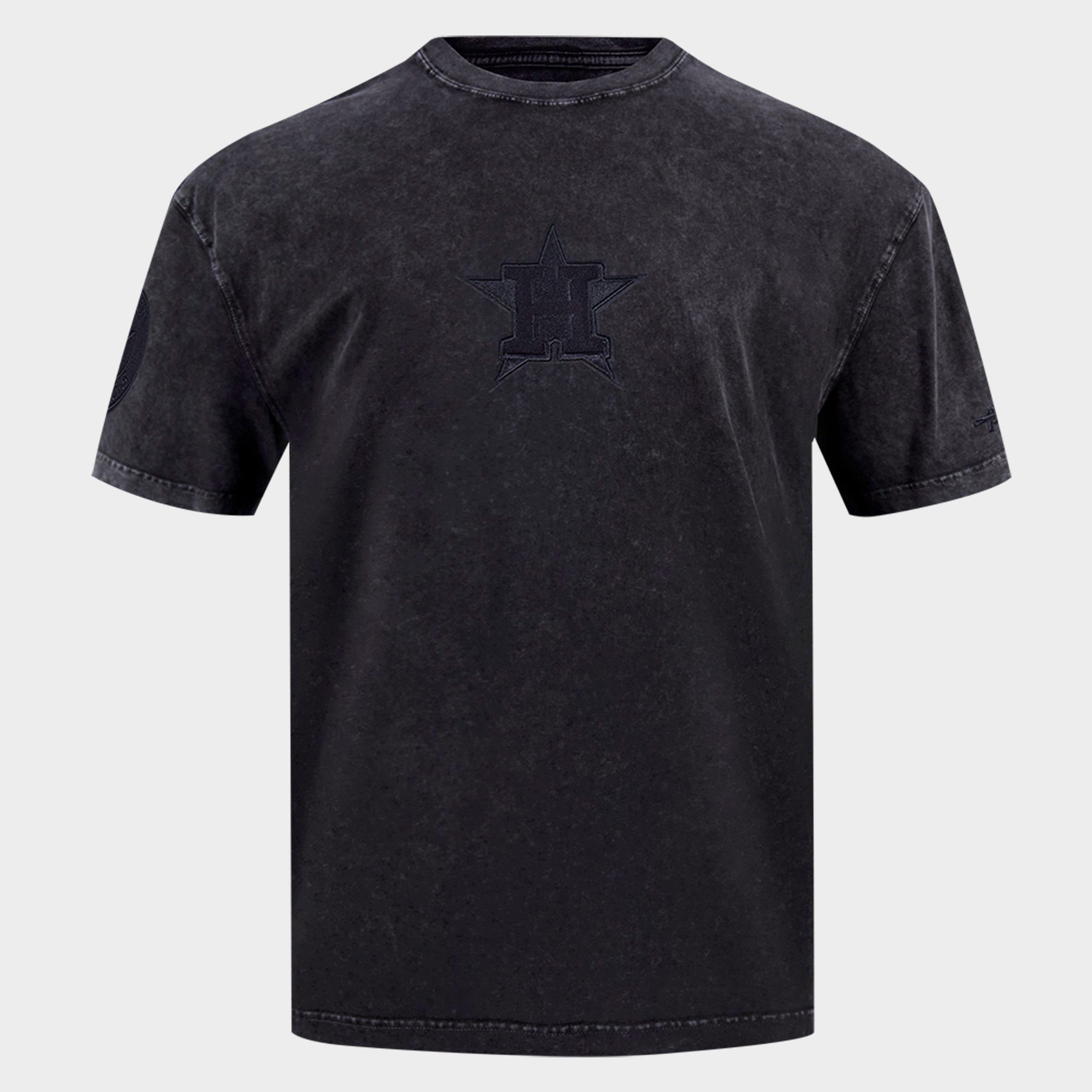 Pro Standard Men's Houston Astros MLB Enzyme Wash Logo T-Shirt in Washed Black Size: XL