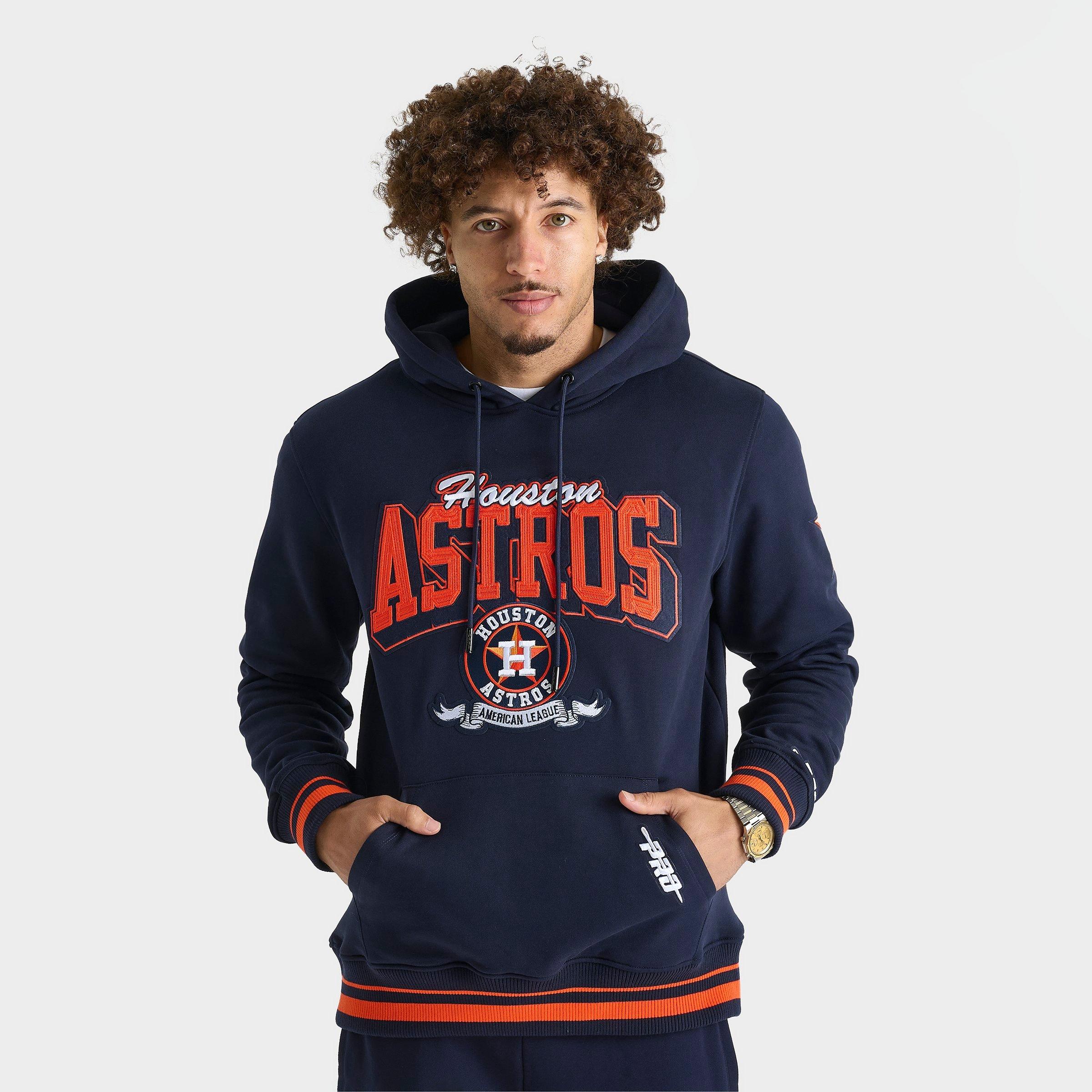 Pro Standard Men's Houston Astros MLB Team Badge Hoodie in Navy Size: Small