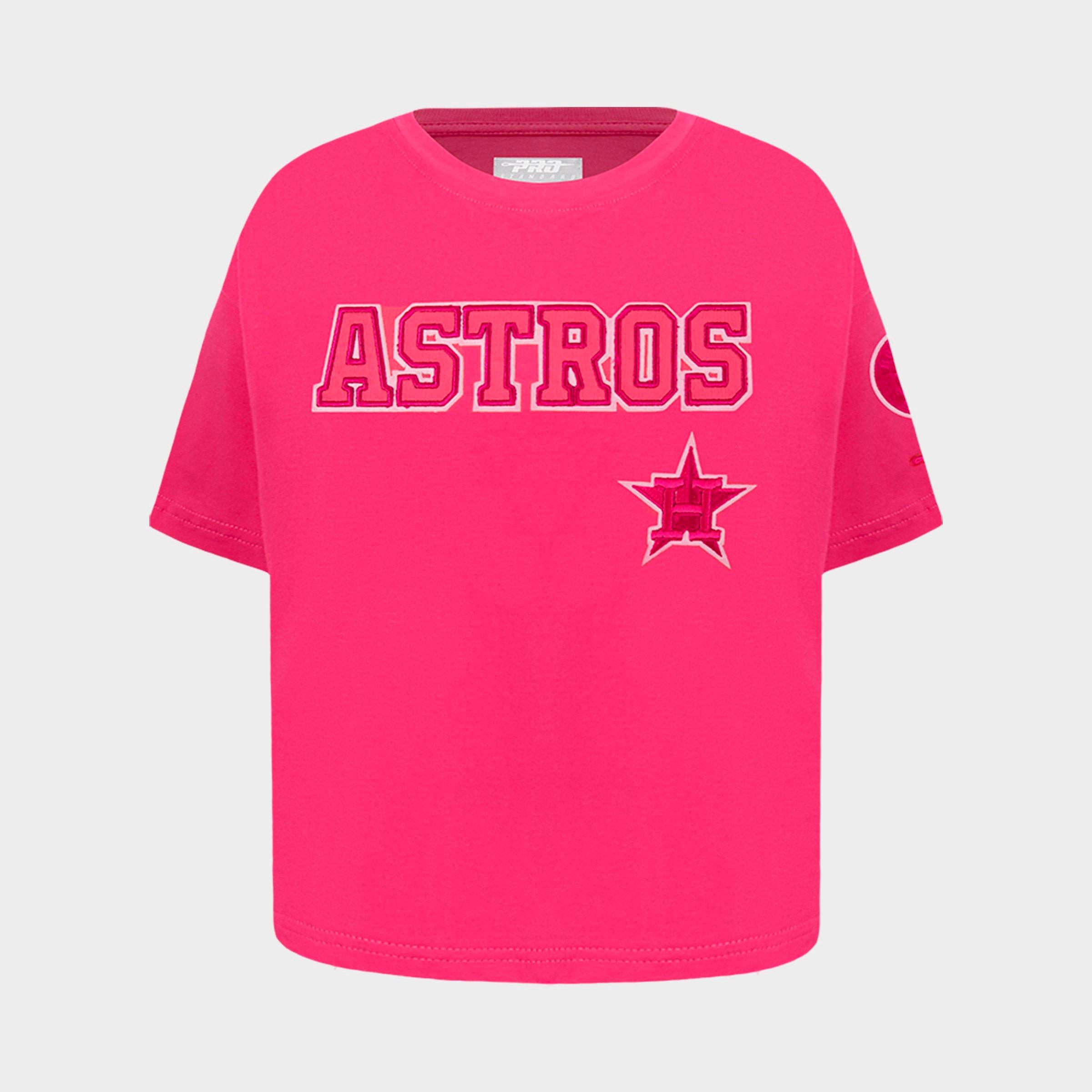 Pro Standard Girls' Big Kids Houston Astros MLB Boxy T-Shirt in Beetroot Purple Size: Small