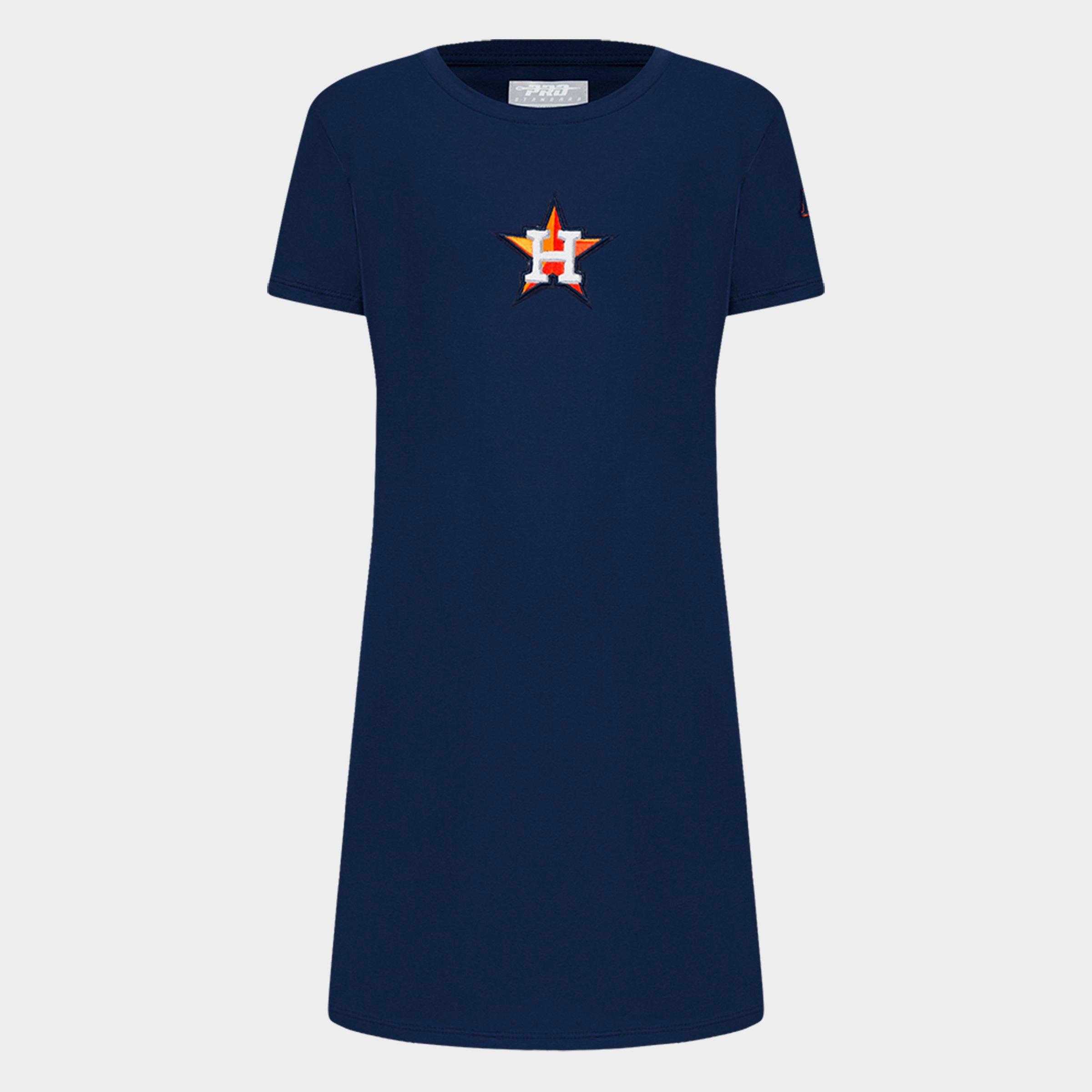 Pro Standard Girls' Big Kids Houston Astros MLB Classic T-Shirt Dress in Midnight Navy Size: Small