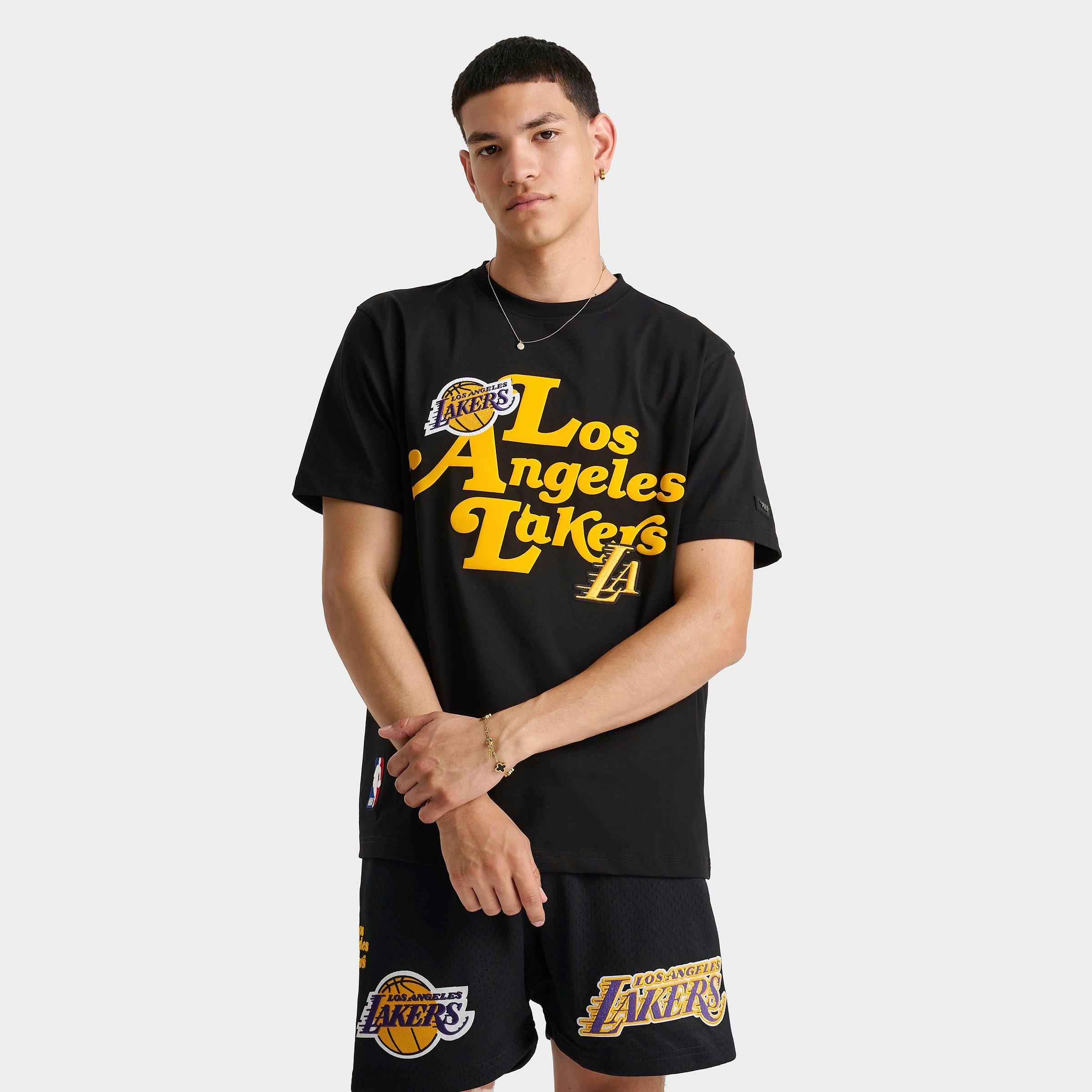 Pro Standard Men's Los Angeles Lakers NBA Souvenir T-Shirt in Black/Black Size Medium Cotton/Spandex/Jersey Shirt 