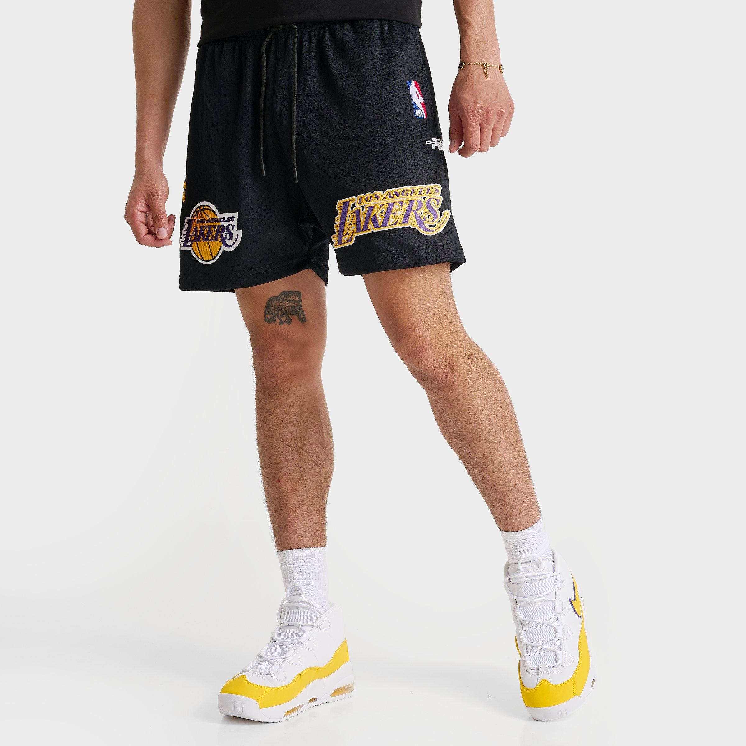 Pro Standard Men's Los Angeles Lakers NBA Souvenir Mesh Shorts in Black/Black Size Large 100% Polyester/Satin
