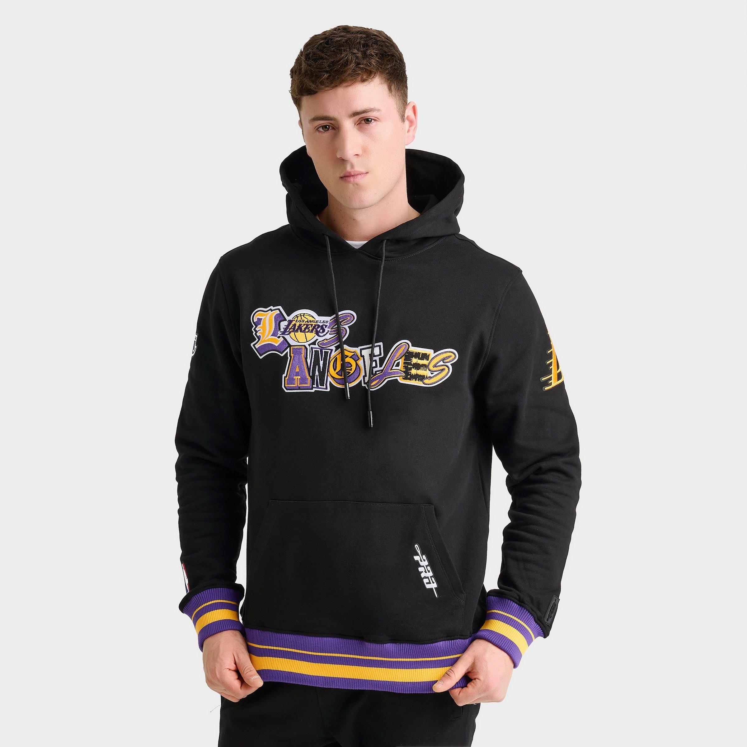 Pro Standard Men's Los Angeles Lakers NBA City Ransom Pullover Hoodie in Black/Black Size Medium Fleece