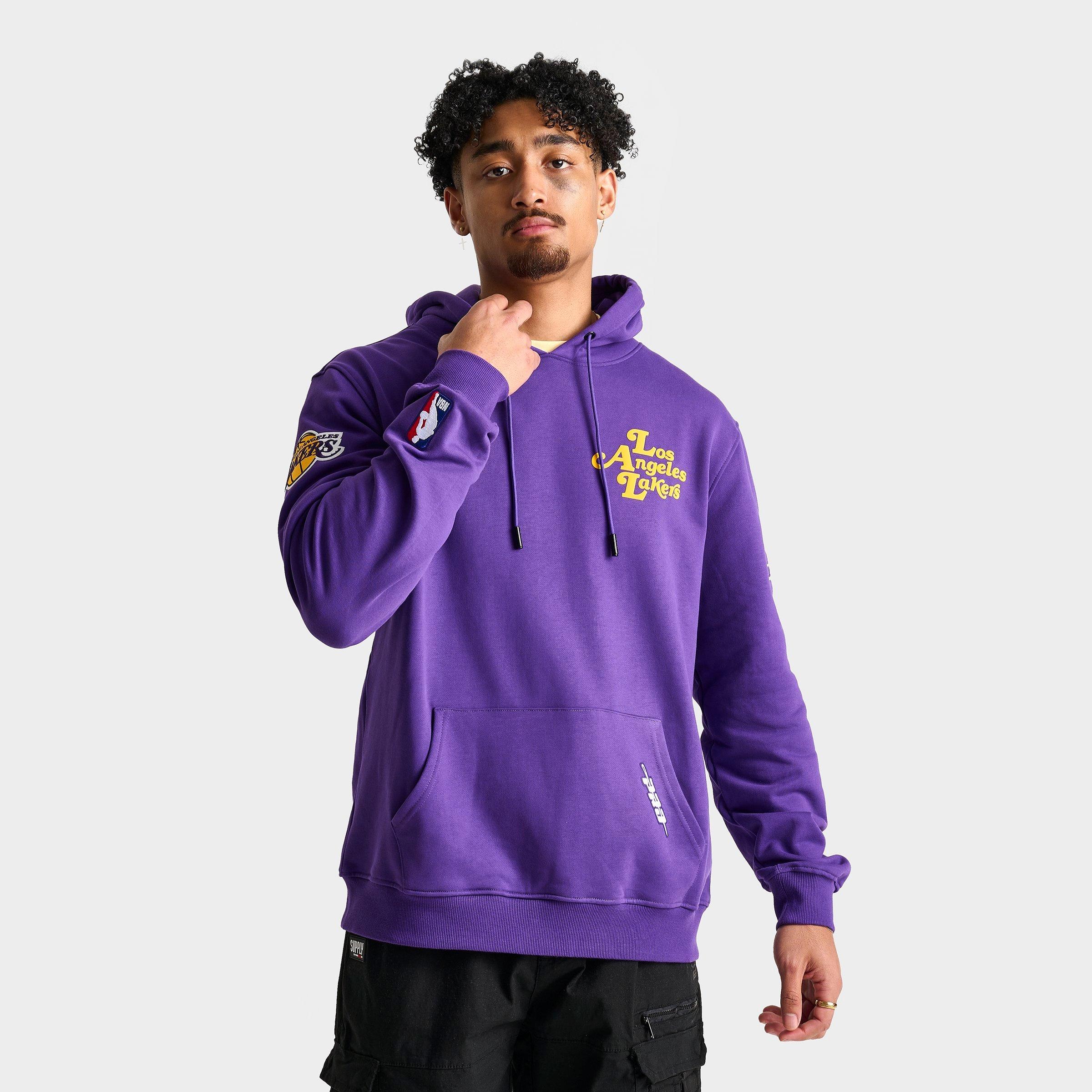 Pro Standard Men's Los Angeles Lakers NBA Souvenir Fleece Pullover Hoodie Size Medium 100% Cotton/Fleece/Satin