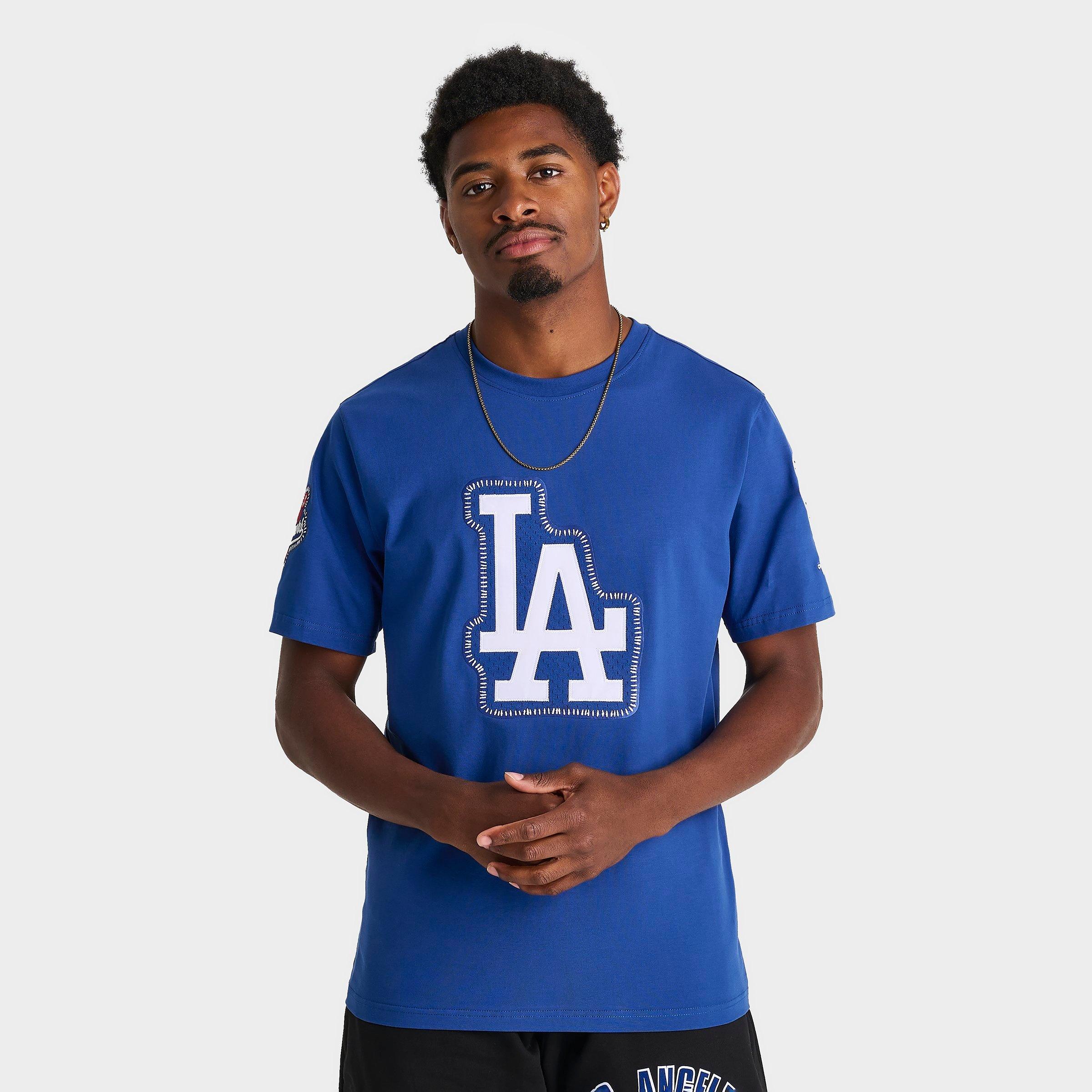 Pro Standard Men's Los Angeles Dodgers MLB DIY Pick Stitch T-Shirt in Blue Size: Small