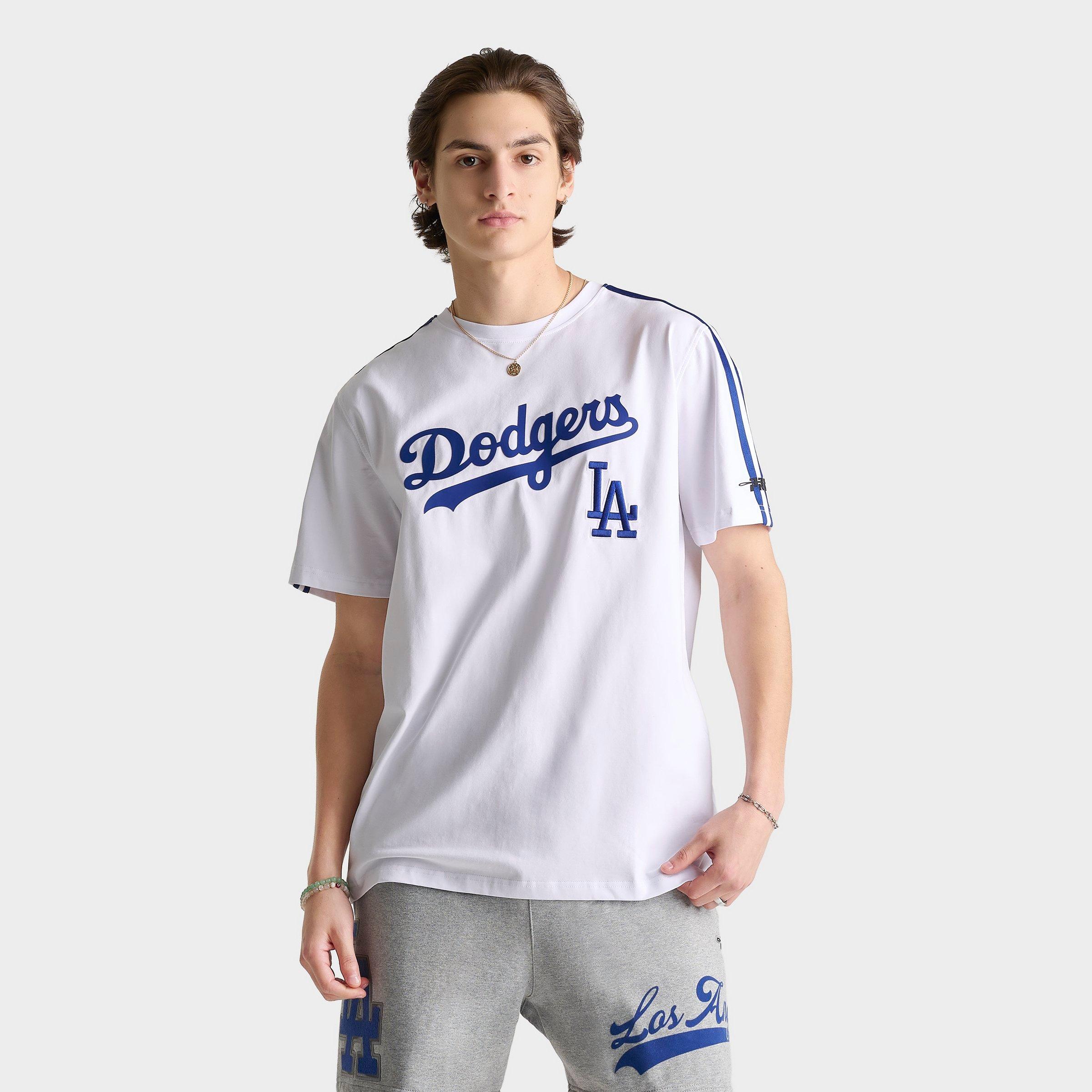 Pro Standard Men's Los Angeles Dodgers MLB Living Large Drop Shoulder T-Shirt in Washed Dodger Blue Size: Small