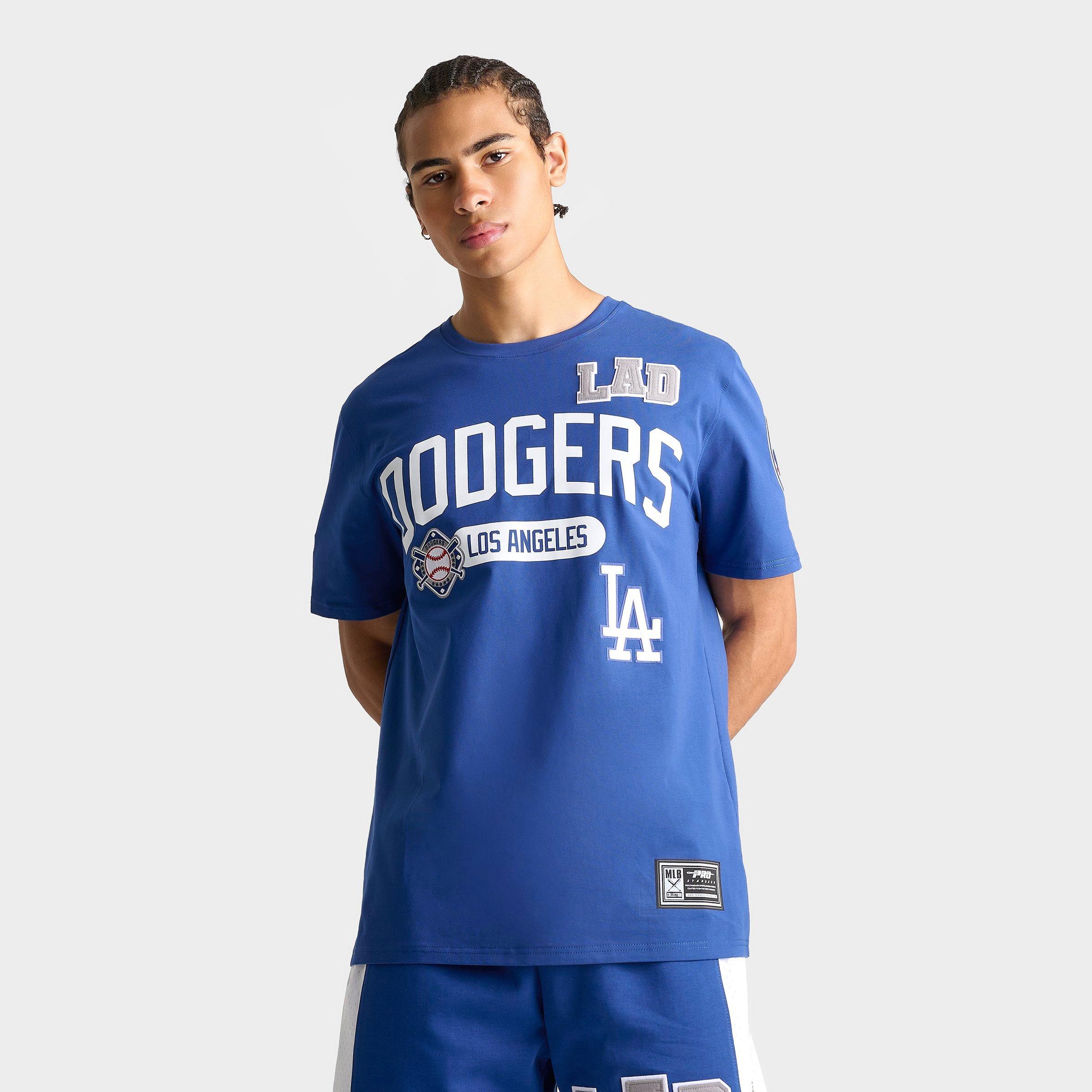 Pro Standard Men's Los Angeles Dodgers MLB Letterman T-Shirt in Dodger Blue Size: Medium