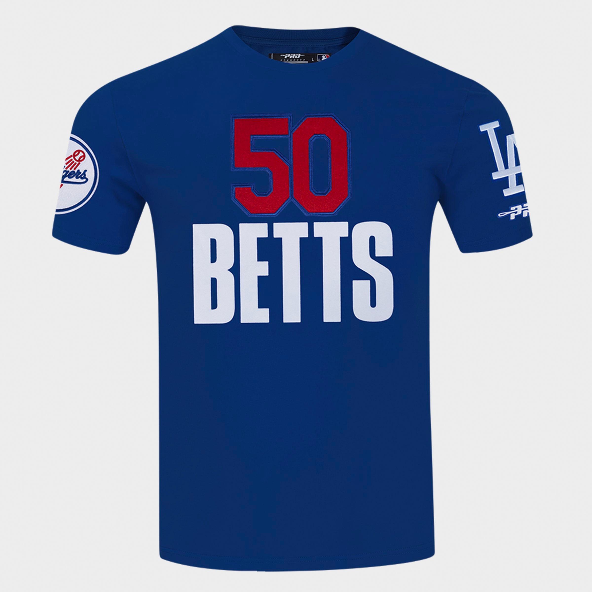 Pro Standard Men's Mookie Betts Los Angeles Dodgers MLB Name and Number T-Shirt in Dodger Blue Size: 3XL
