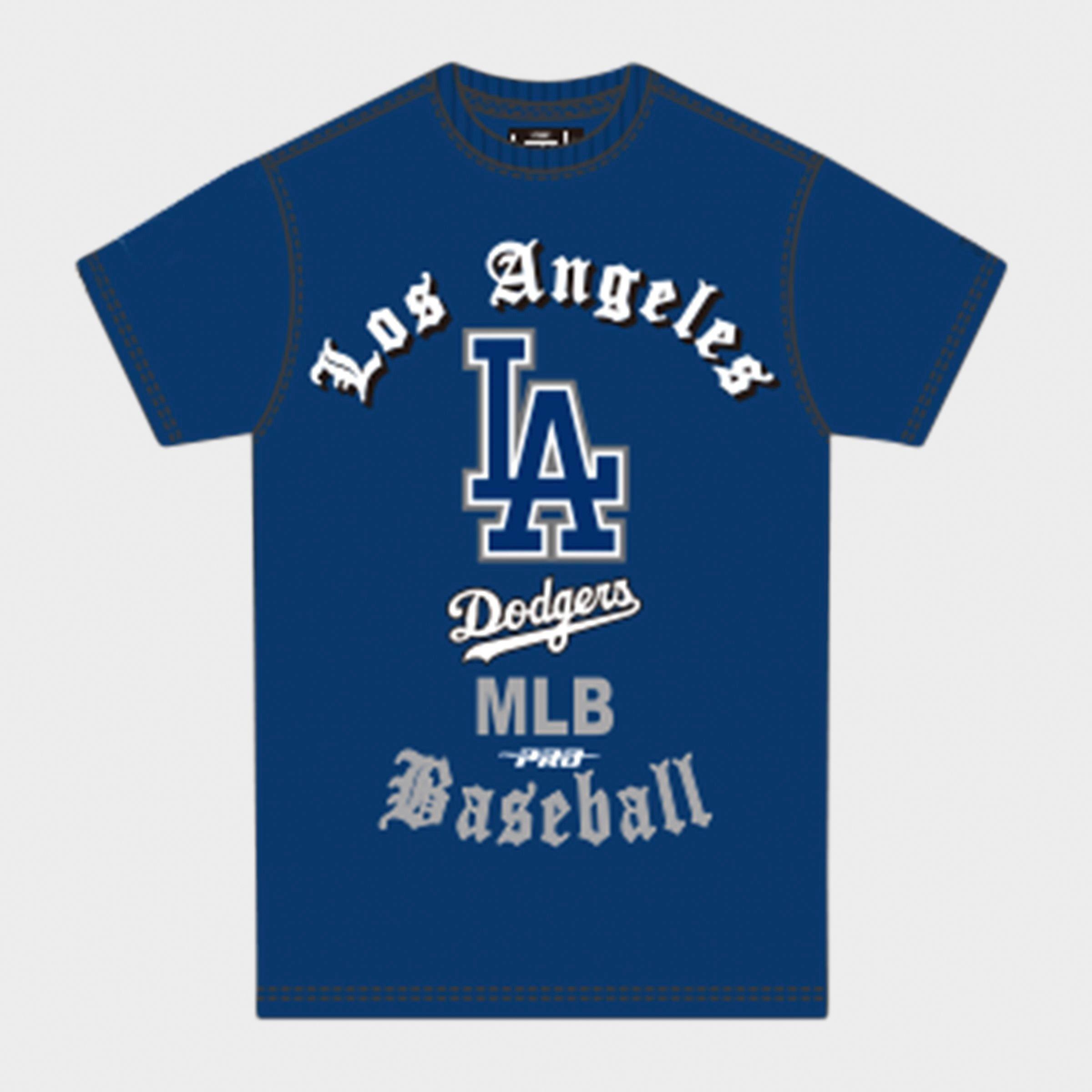 Pro Standard Men's Los Angeles Dodgers MLB Old English T-Shirt in Dodger Blue Size: 3XL