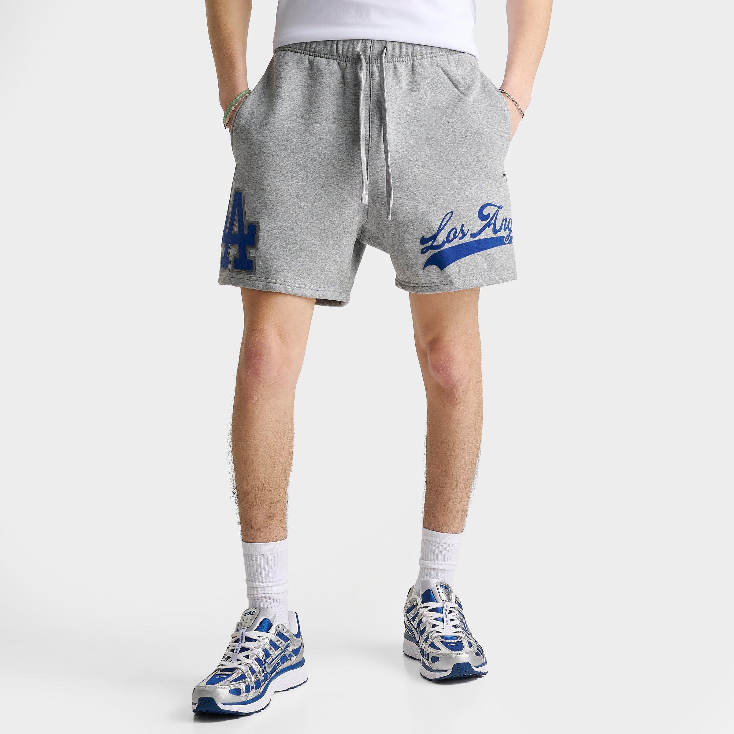 Pro Standard Men's Los Angeles Dodgers MLB Living Large Fleece Shorts in Heather Grey Size: Small