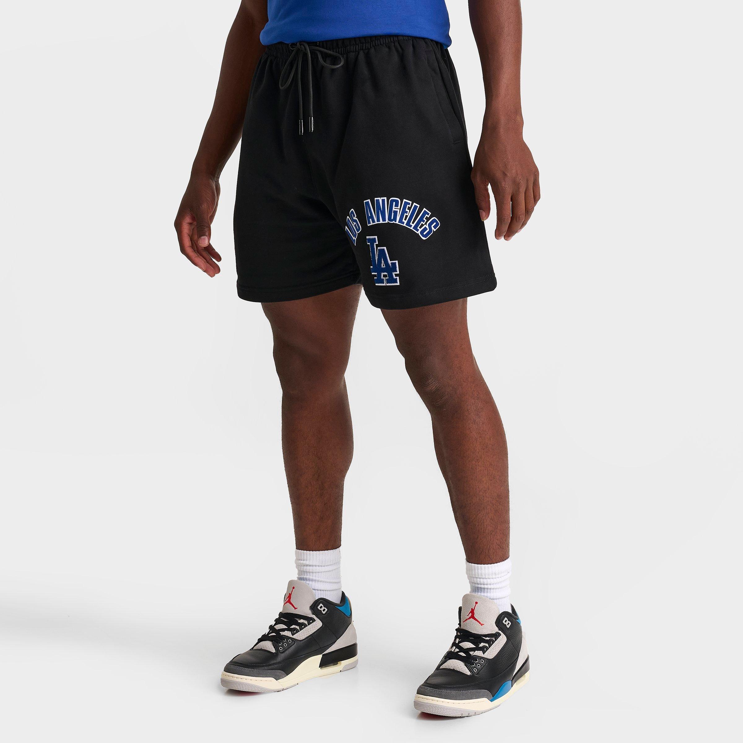 Pro Standard Men's Los Angeles Dodgers MLB Classic Fleece Shorts in Black/Blue Size: Small