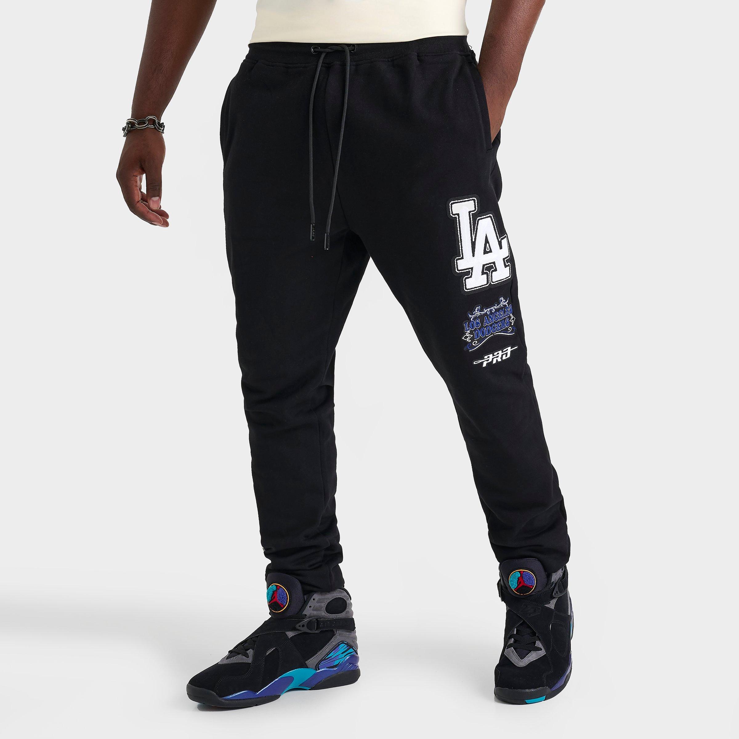 Pro Standard Men's Los Angeles Dodgers MLB Rebel Fleece Jogger Pants in Black Size: Small