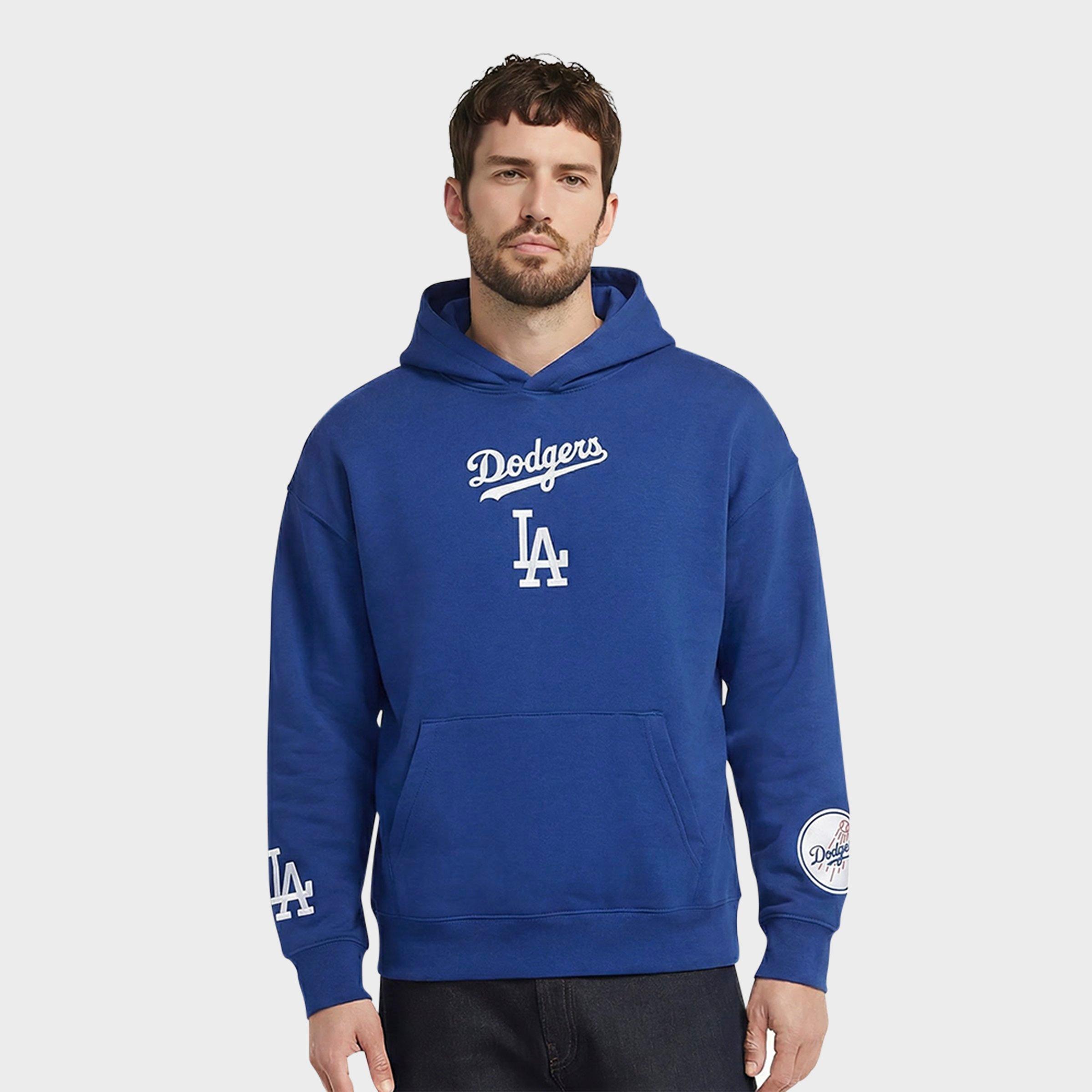 Pro Standard Men's Los Angeles Dodgers MLB Wingspan Fleece Pullover Hoodie in Dodger Blue Size: 3XL
