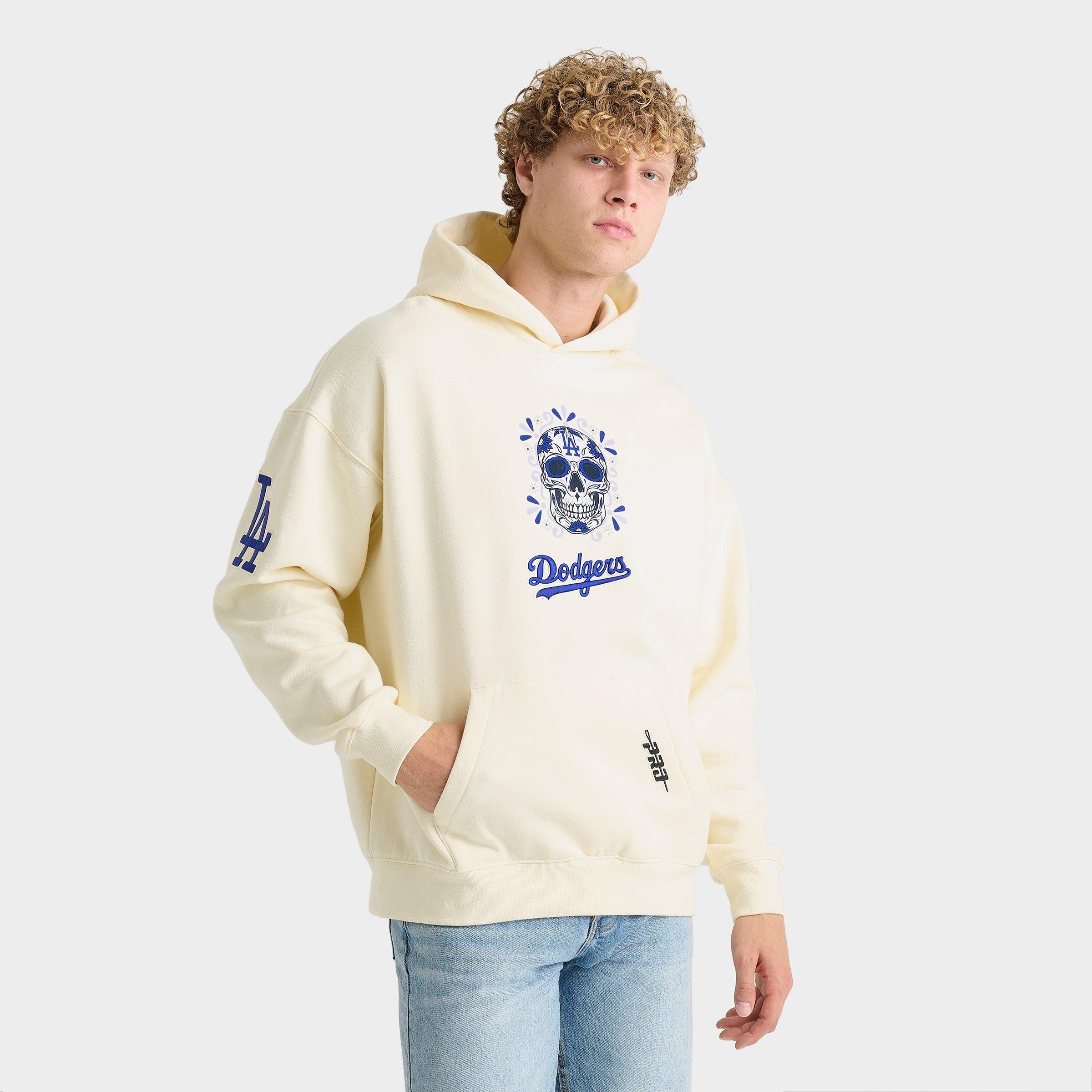 Pro Standard Men's Los Angeles Dodgers MLB Eternal Skull Graphic Hoodie in Cream Size: Small