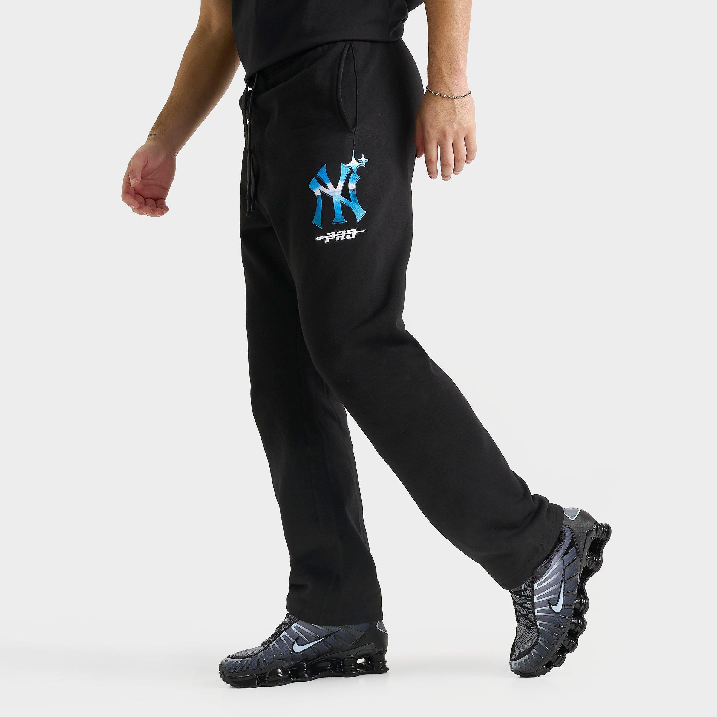 Pro Standard Men's New York Yankees MLB Y2K Fleece Sweatpants in Black Size: Small