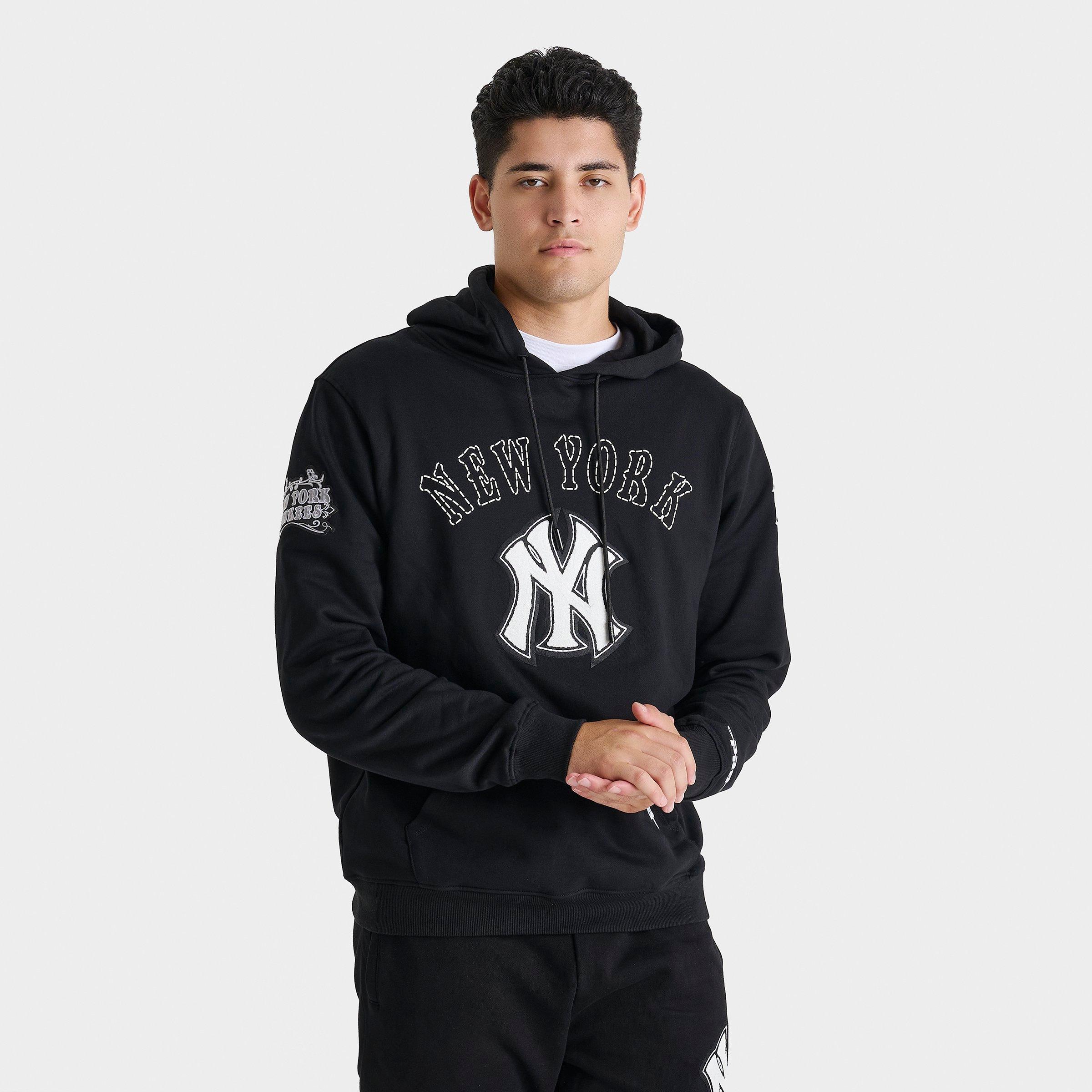 Pro Standard Men's New York Yankees MLB Rebel Hoodie in Black Size: Small