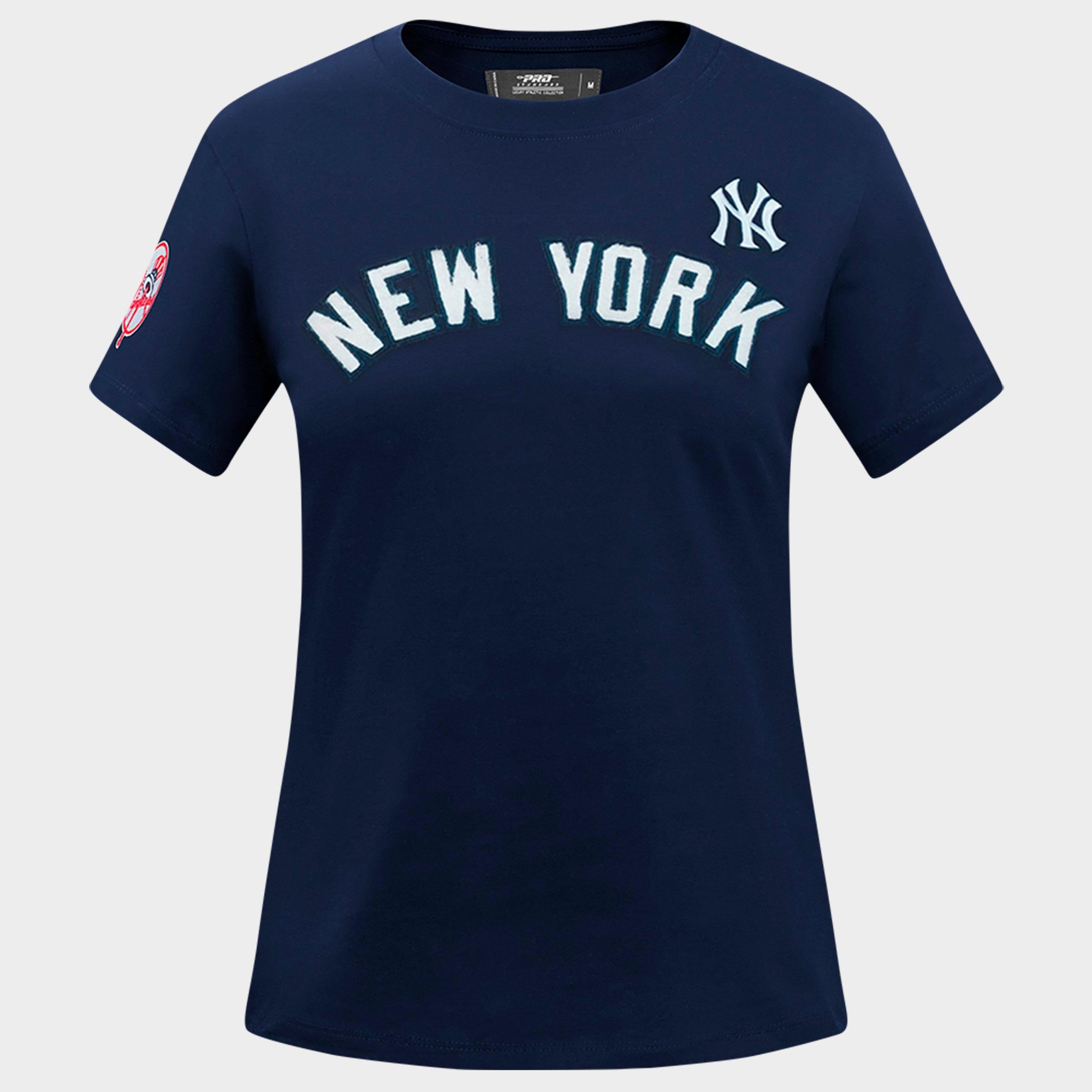 Pro Standard Women's New York Yankees Mlb Classic Single Jersey Slim T-shirt In Blue