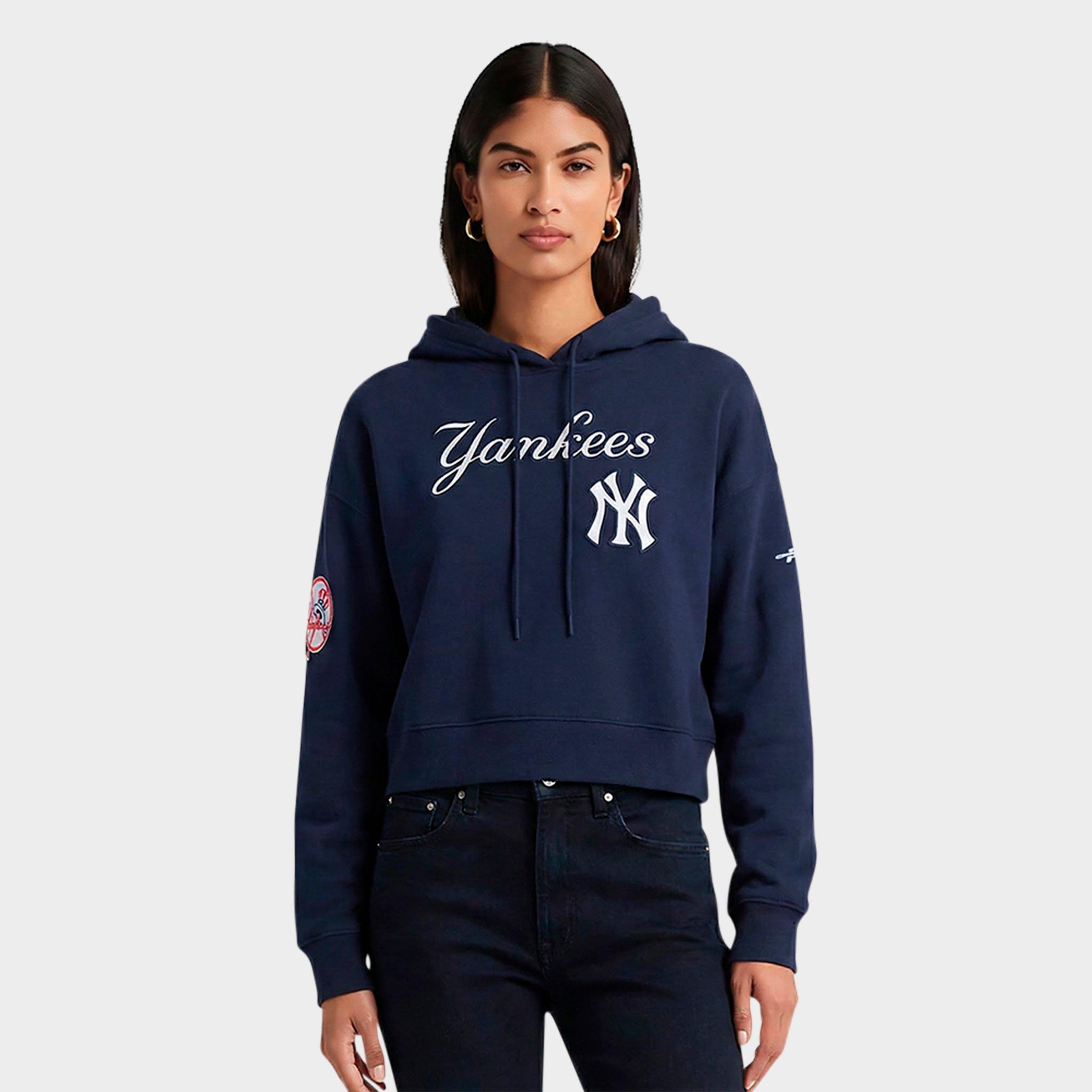 Pro Standard Women's New York Yankees MLB Game Day Classic Double-Knit Cropped Pullover Hoodie