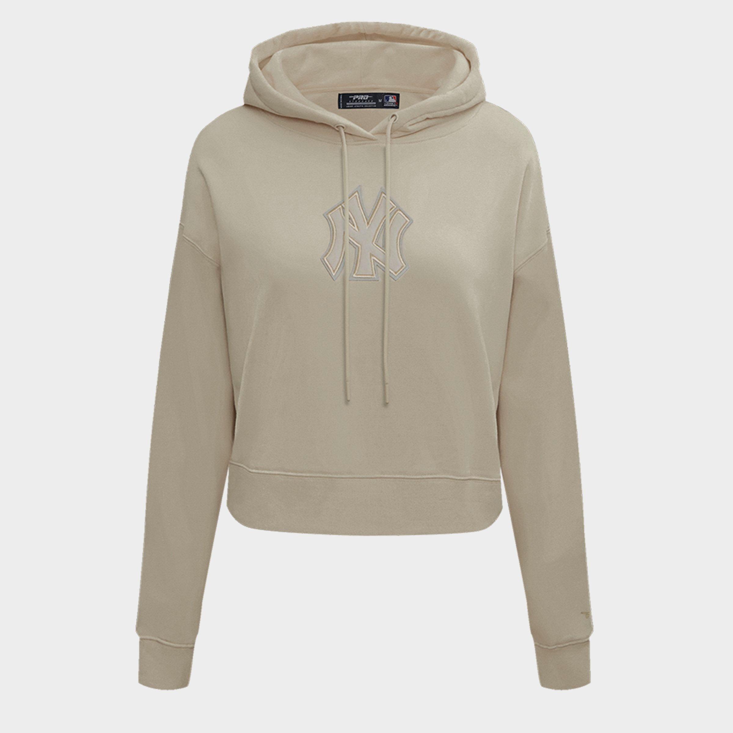 Pro Standard Women's New York Yankees MLB Neutral Fleece Cropped Pullover Hoodie