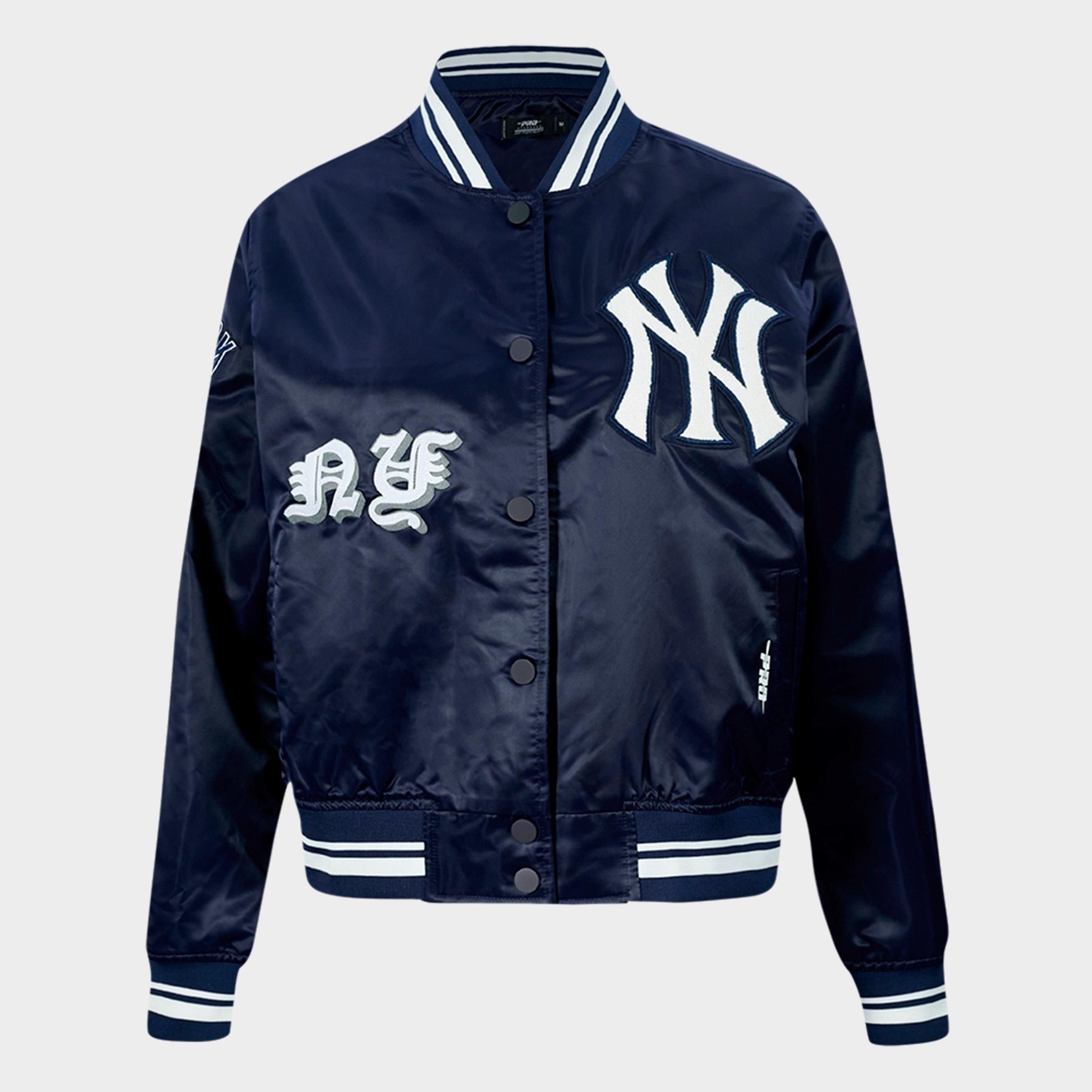 Pro Standard Women's New York Yankees MLB Old English Rib Satin Jacket