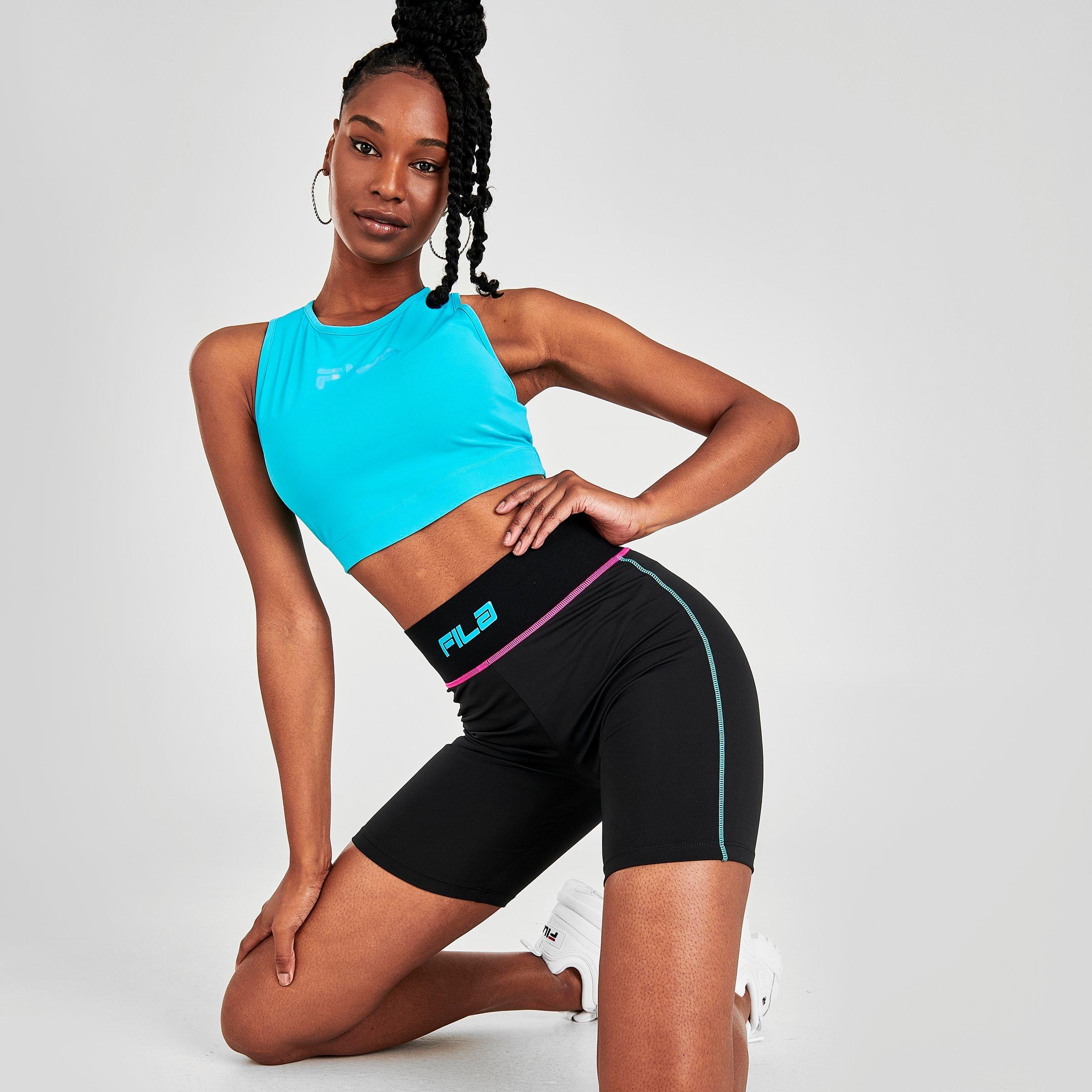 Fila Neon Logo Legging Shorts Black | ModeSens