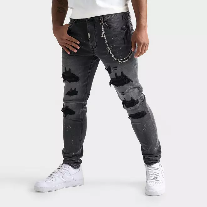 Men's Lorenzo Diamante Dillon Chain Slim Denim Jeans