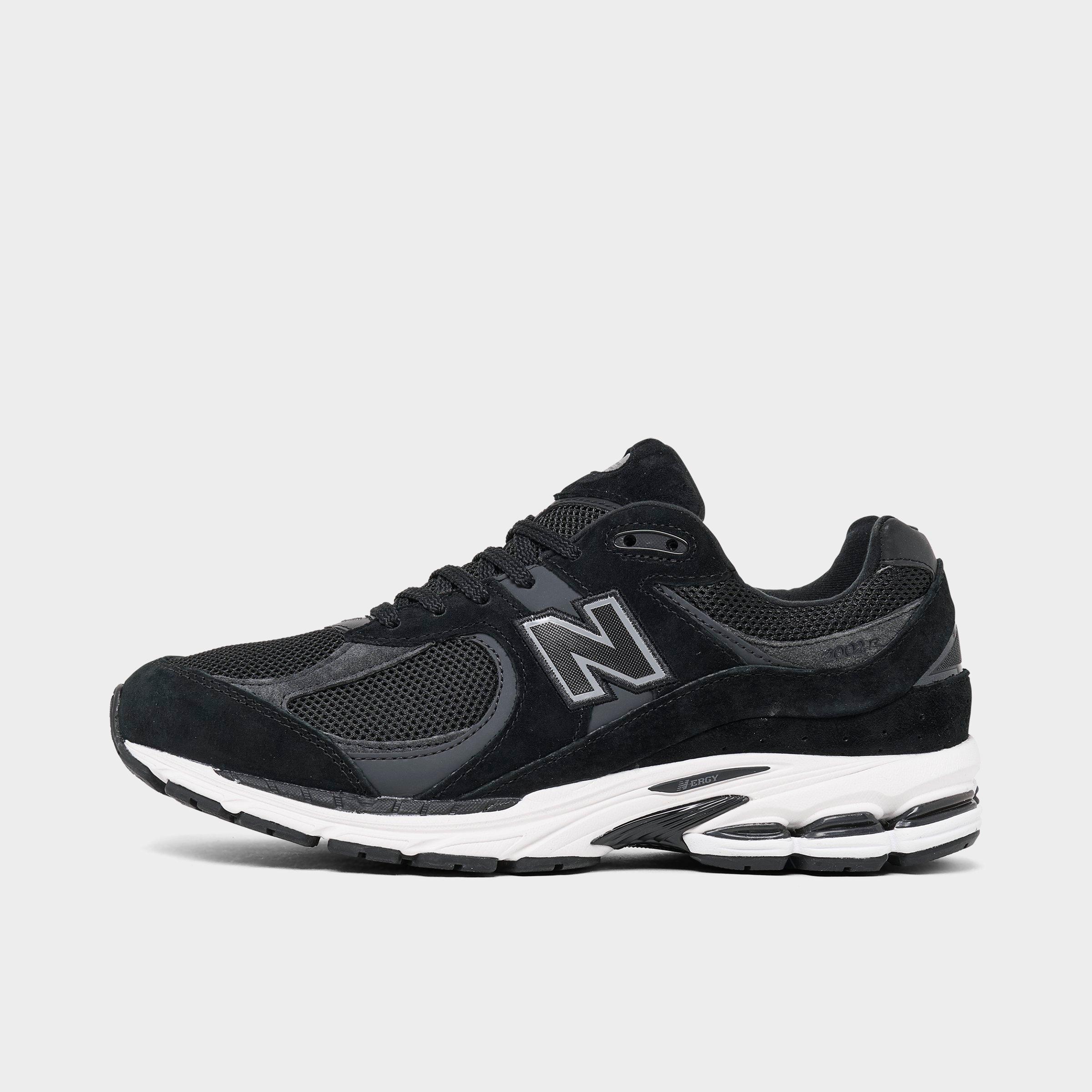 New Balance Mens Black White 2002 Logo-patch Suede And Mesh Low-top Trainers In Black/phantom/metal