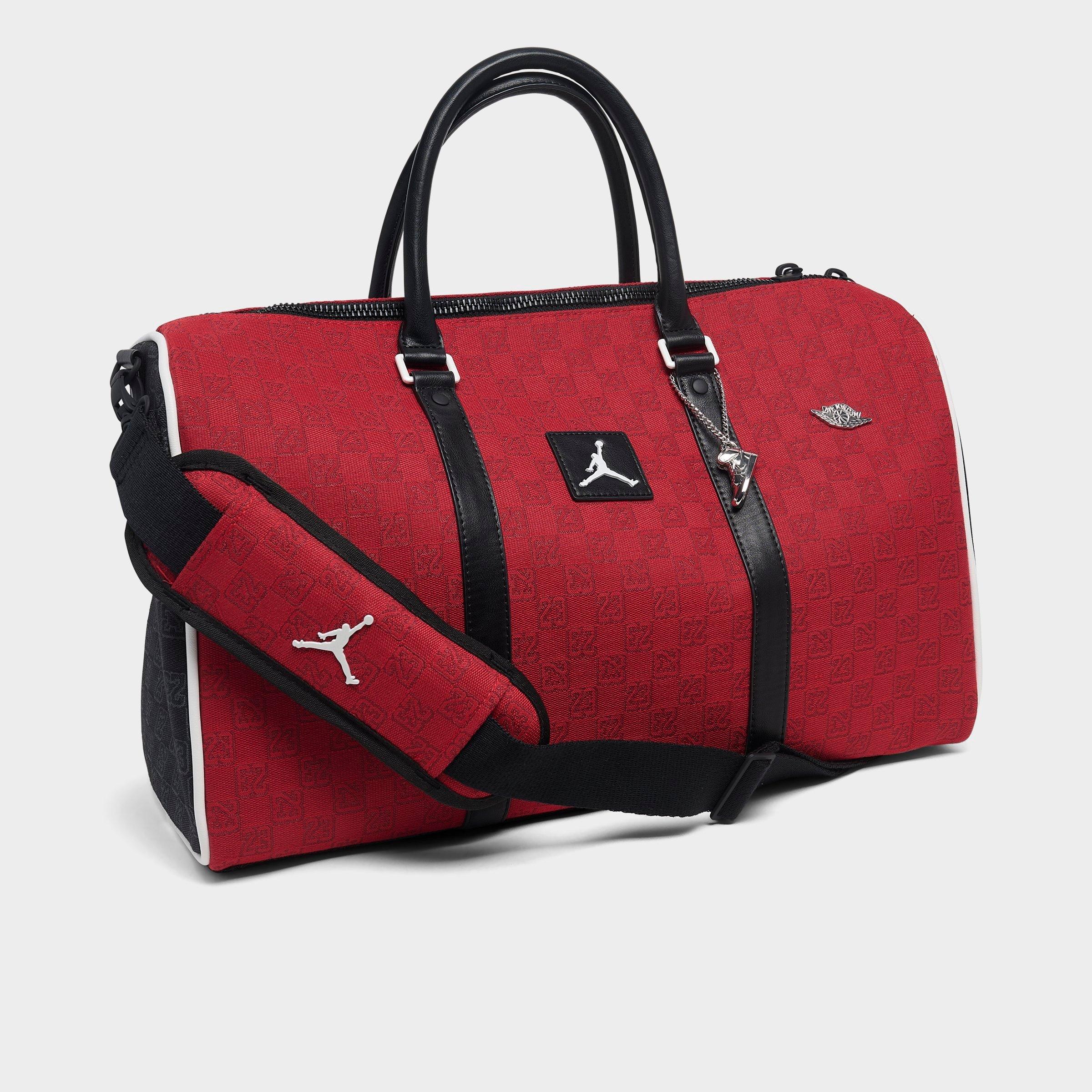 Jordan Monogram Duffel Bag (25L) in Black/Red Pinstripe Size: NOSIZE