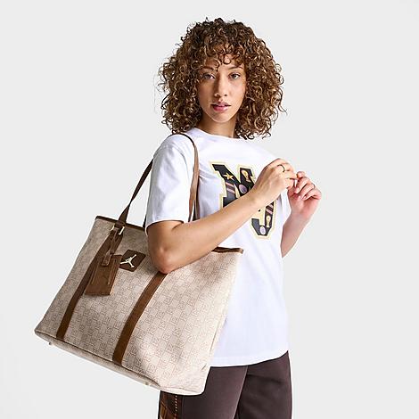Shop Nike Jordan Monogram Tote Bag In Coconut Milk