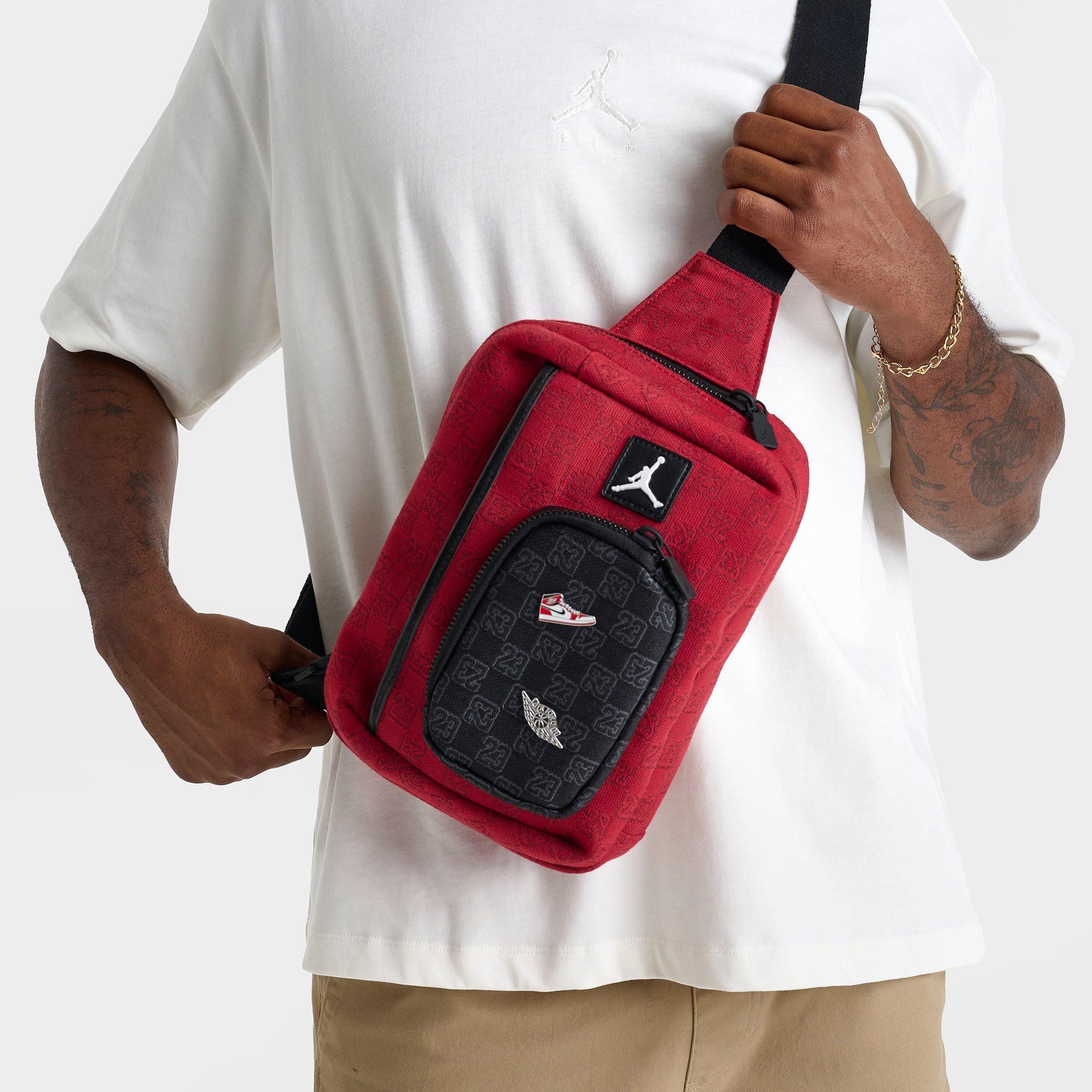 Jordan Monogram Sling Bag (3L) in Black/Red Pinstripe Size: NOSIZE