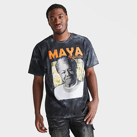 Graphic Tees Maya Angelou Washed Graphic T-shirt In Black Mineral Wash