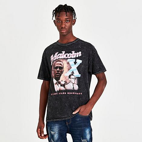 Graphic Tees Malcolm X Washed Graphic T-shirt In Black Mineral Wash