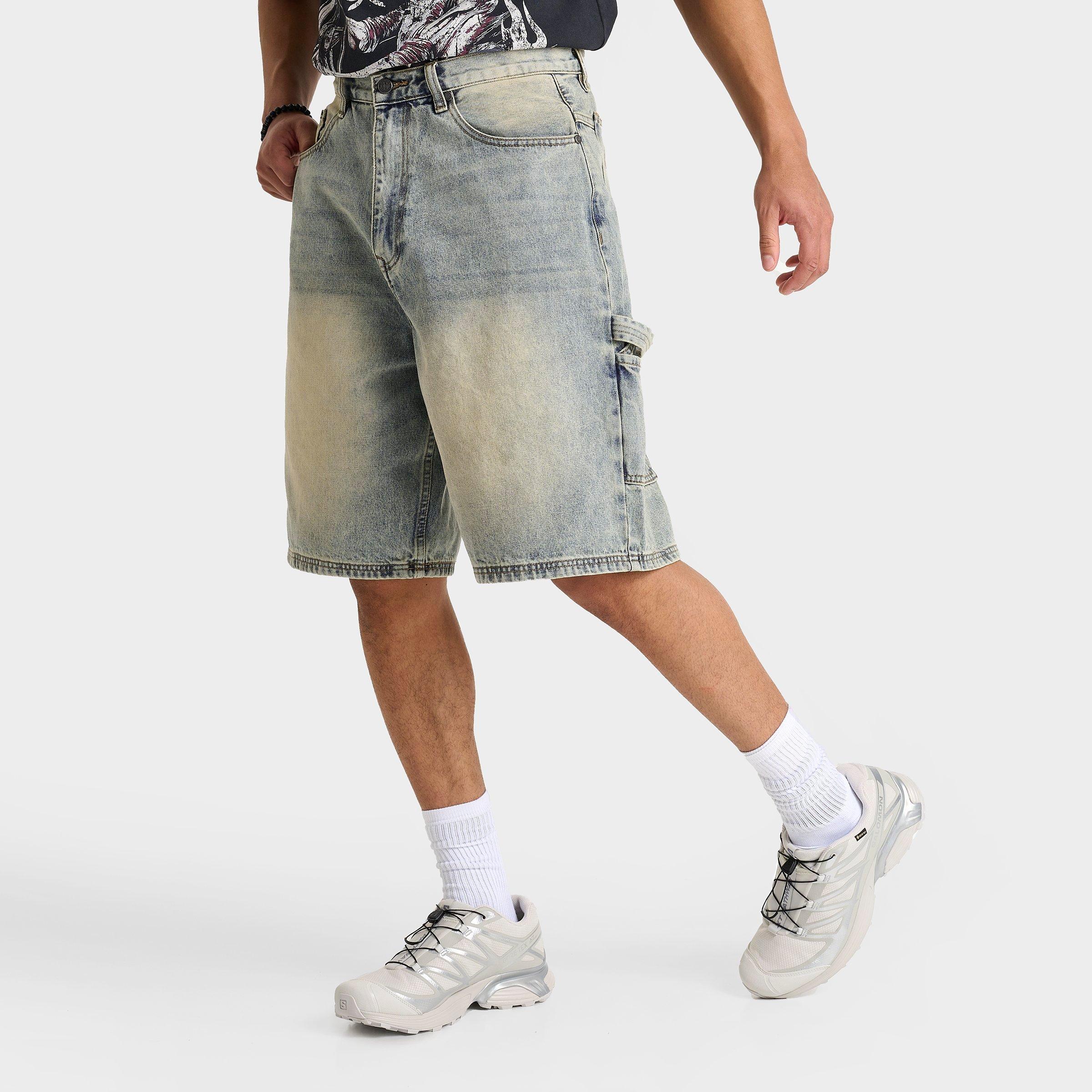 Men's Mercier Stressed Relaxed Hammer Lightweight Denim Jean Shorts in Light Wash Size: 30