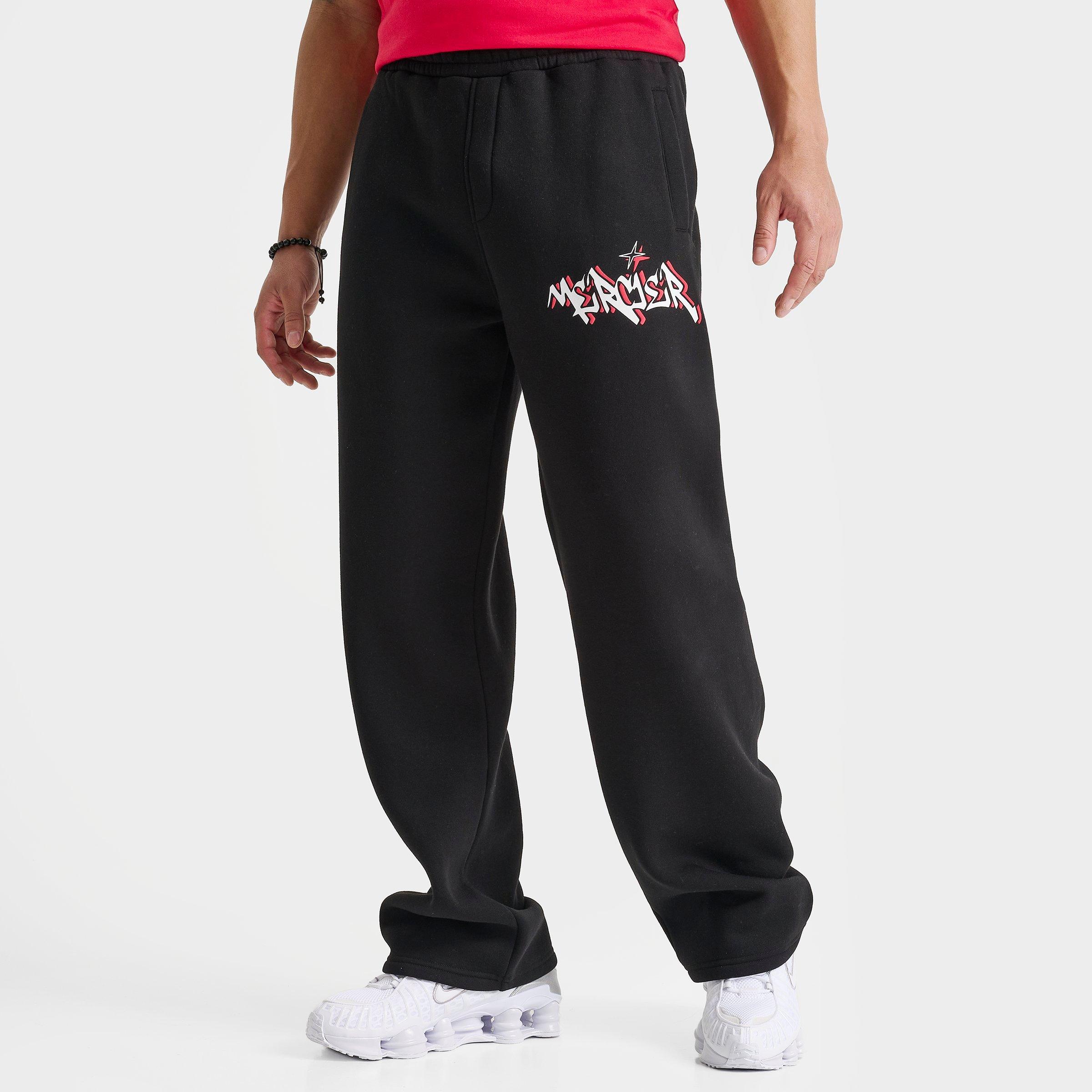 Men's Mercier Stinger Fleece Sweatpants in Black/Red Size: Small