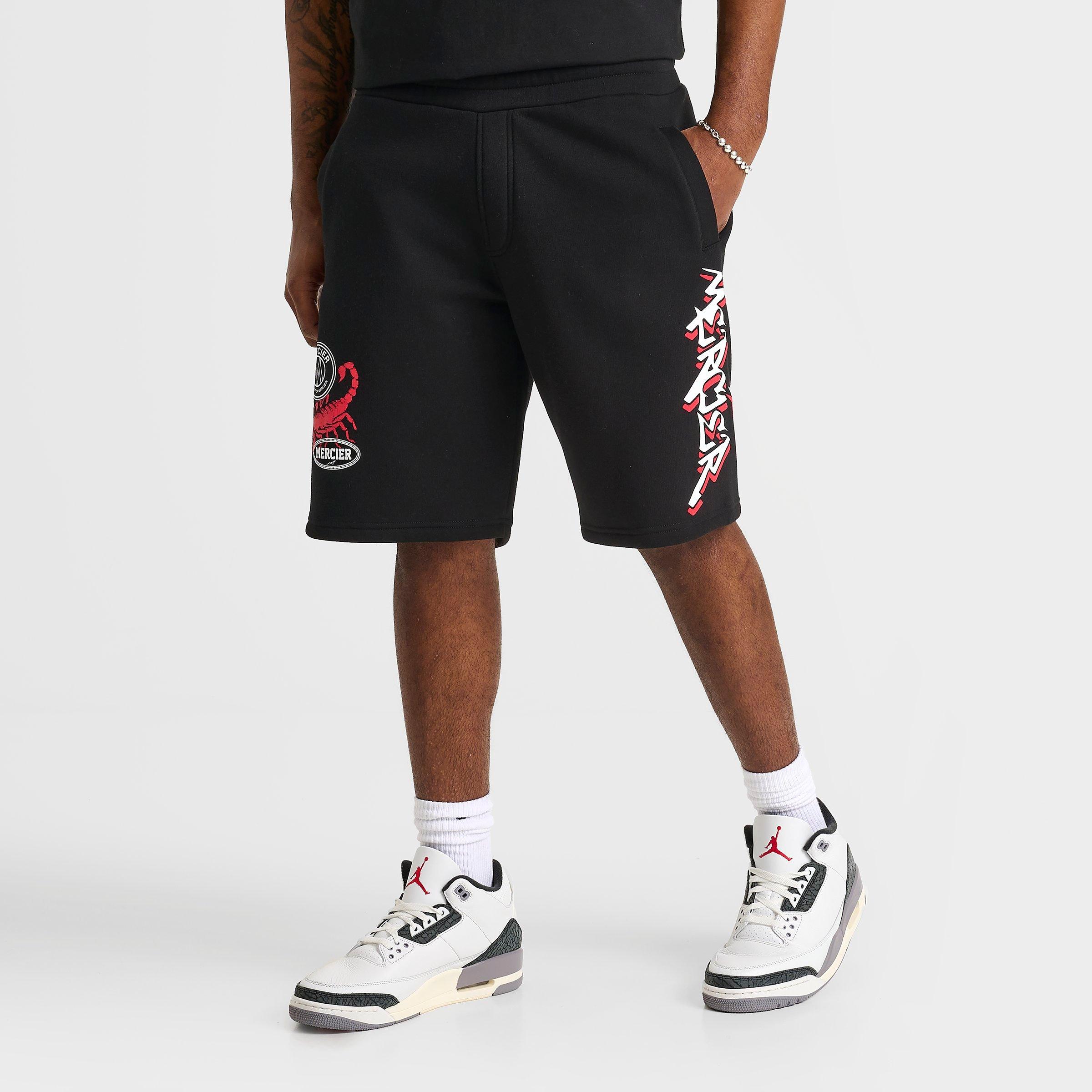 Men's Mercier Stinger Fleece Shorts in Black/Red Size: Small