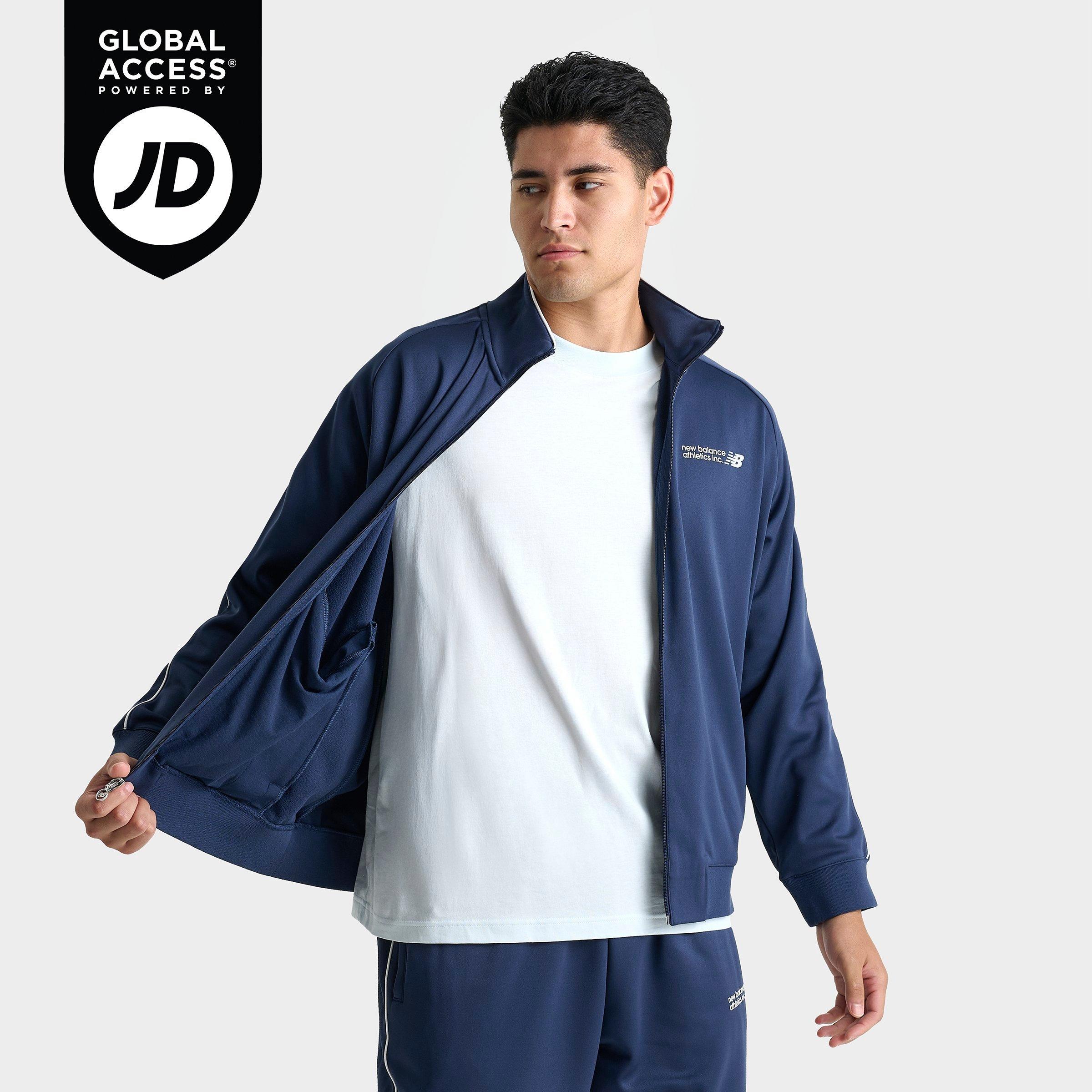 New Balance Men's Apres Track Top in Navy Size: Small