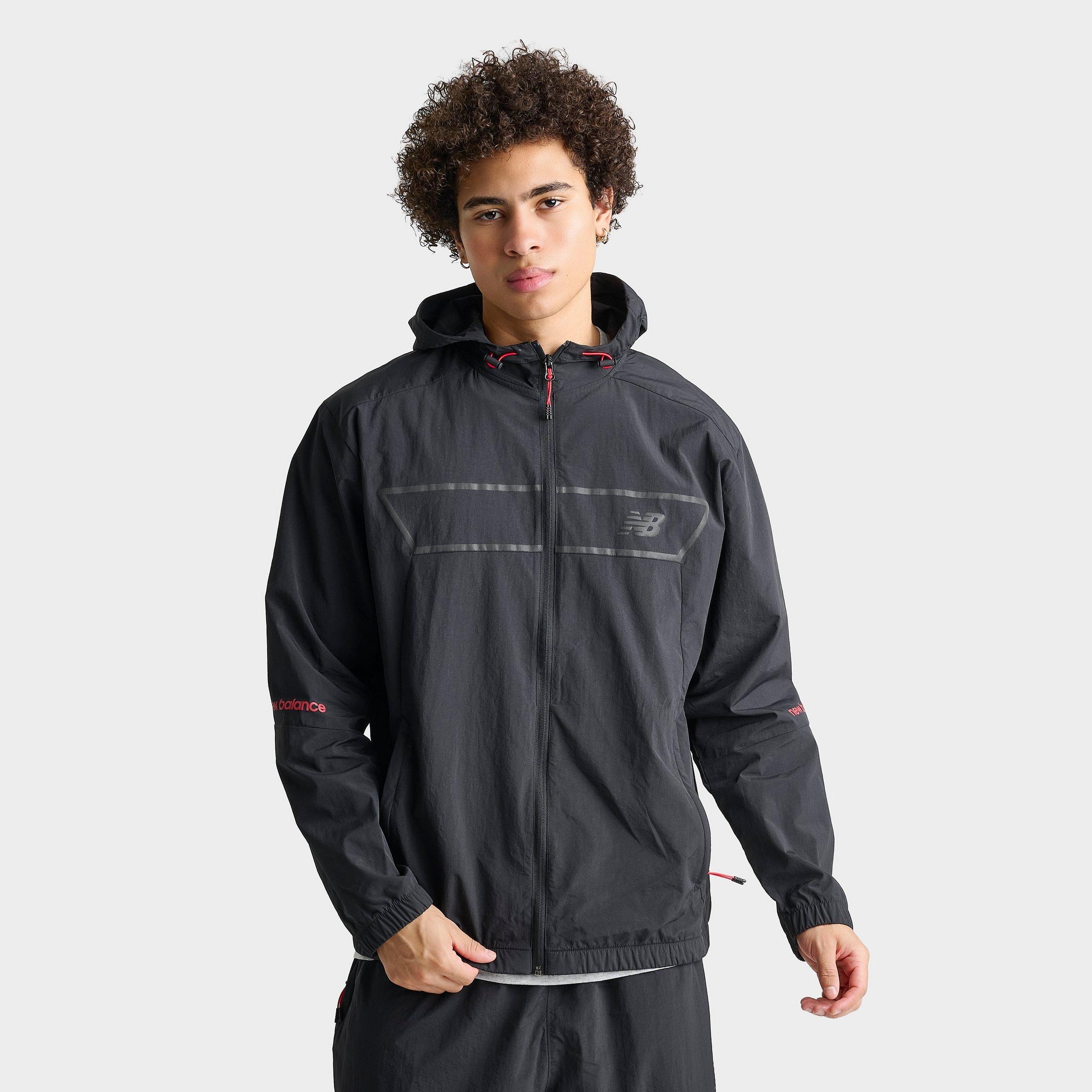 New Balance Men's Vision Pack Jacket in Black/Red Size: Small