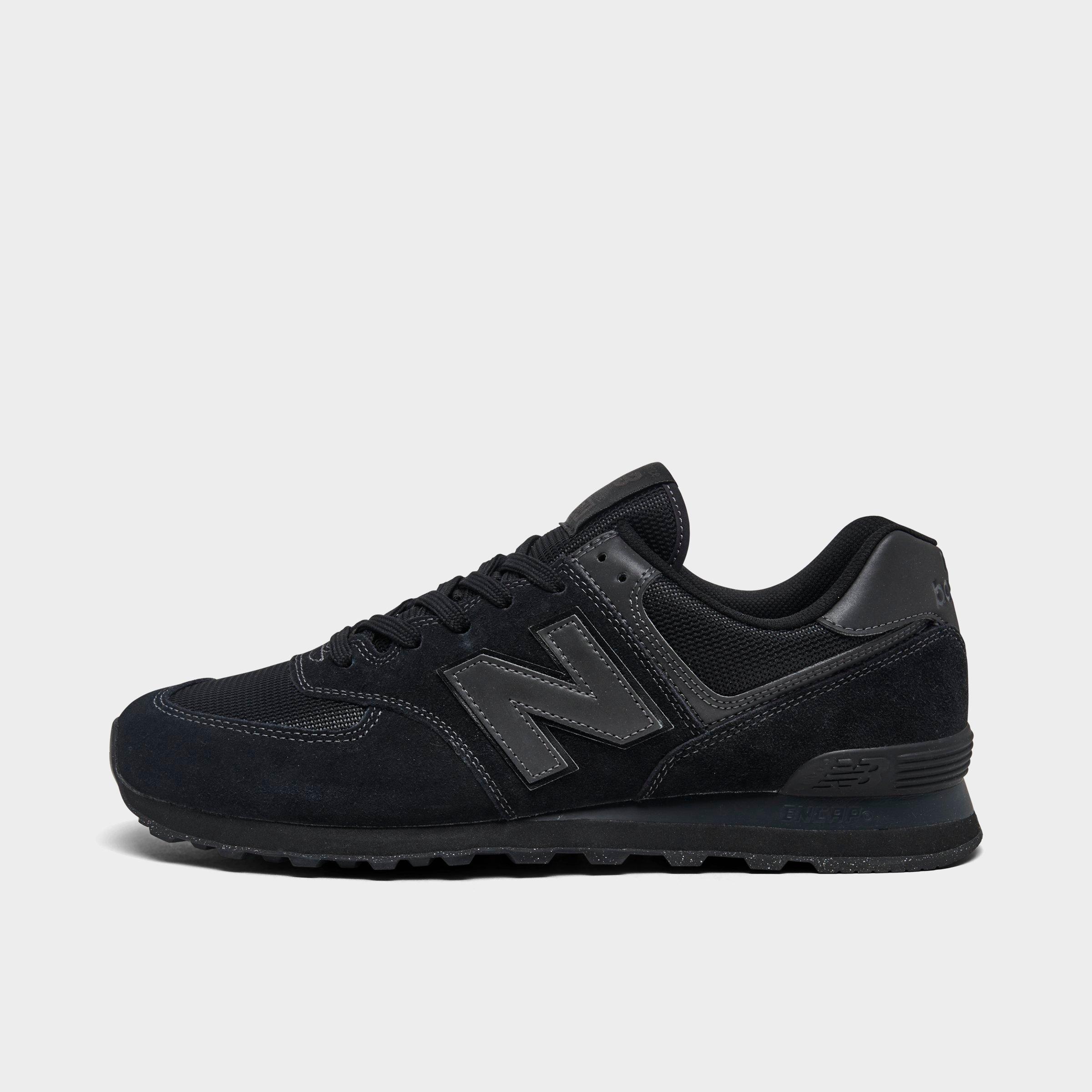 New Balance Men's 574 Core Casual Shoes in Black/Black Size 12 Leather
